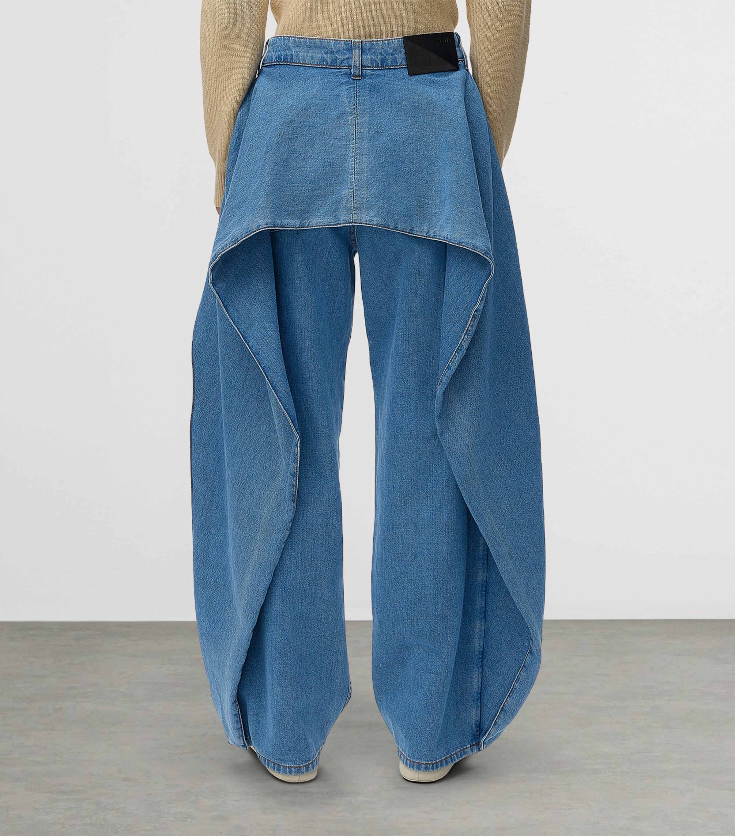 LOEWE Womens Wrap Wide-Leg Jeans Light Blue Image 4