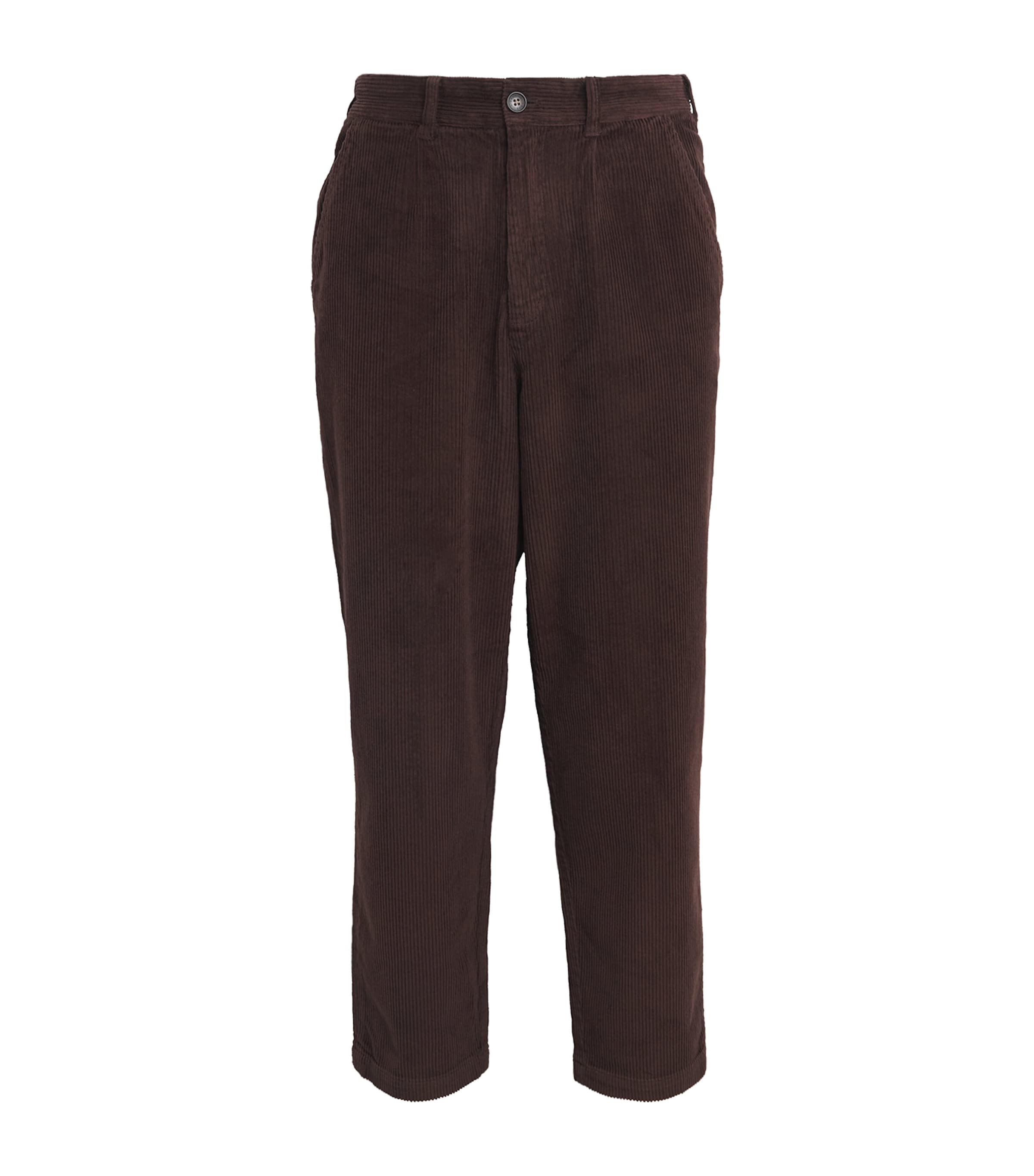 Barbour Stretch-cotton Corduroy Relaxed Trousers In Brown