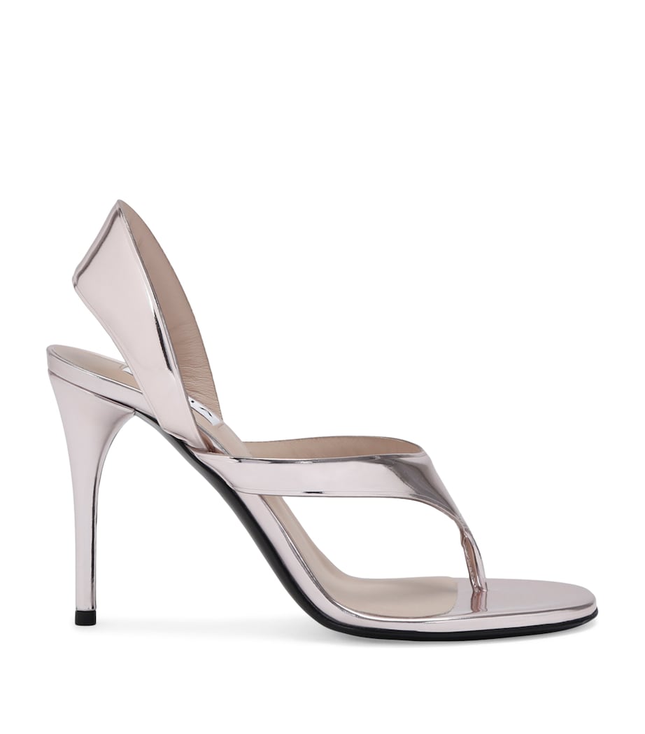 Leather Tong Heeled Sandals 90 PALE PINK Image 1