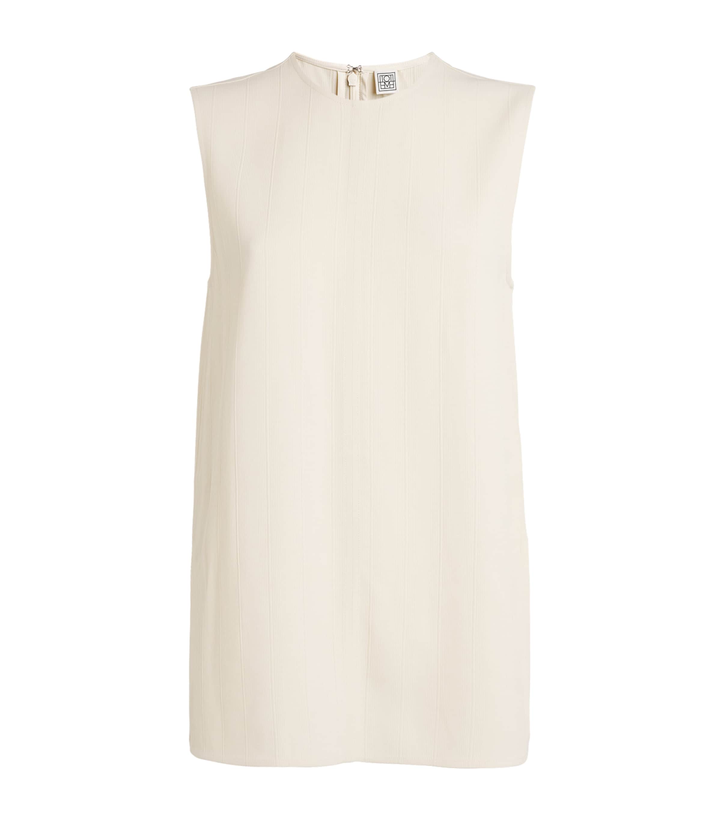 Totême Woven Stripe Sleeveless Top In Ivory