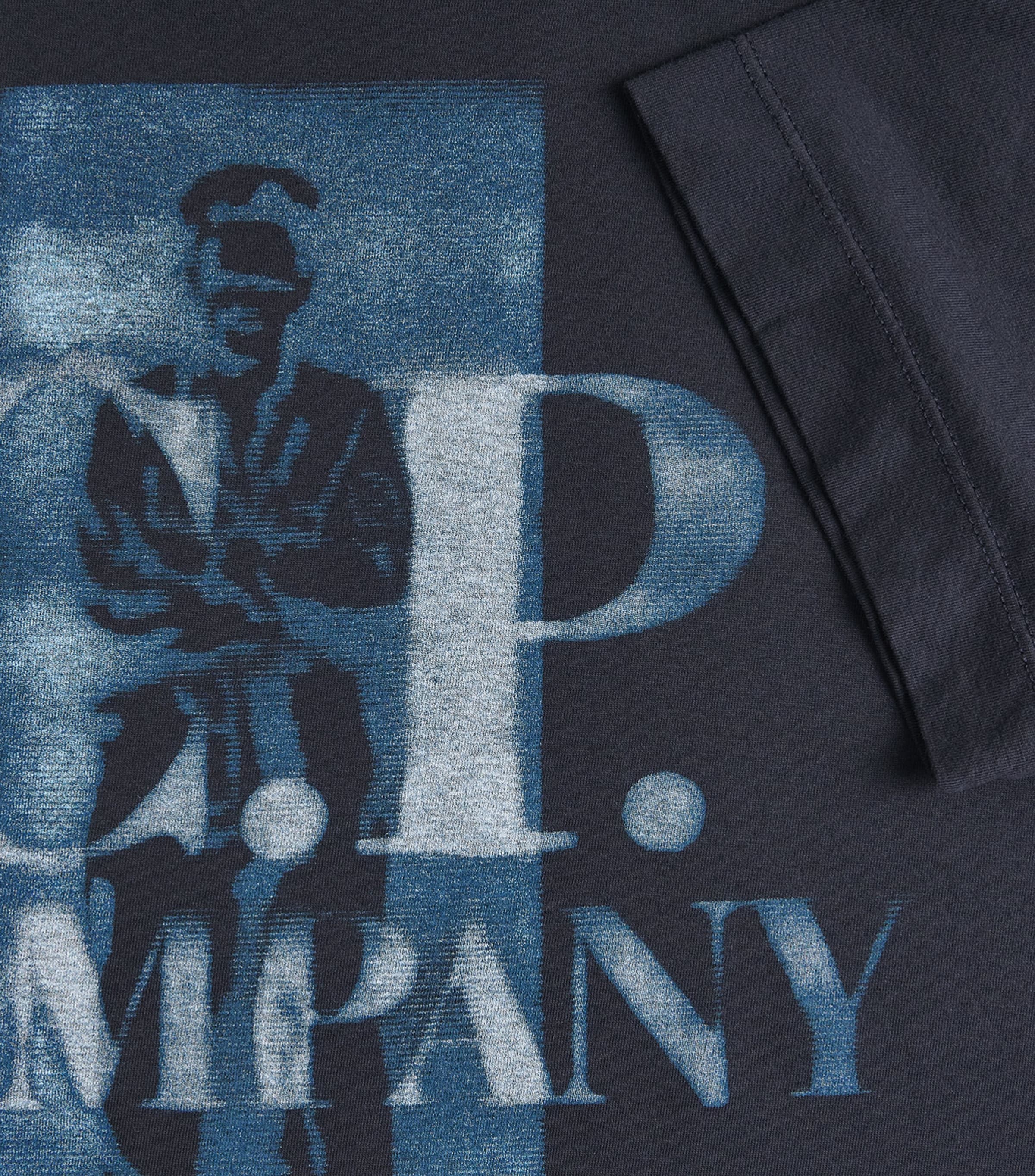 C.P. Company Mens Cotton Pixelated Logo T-Shirt Total Eclipse Image 6