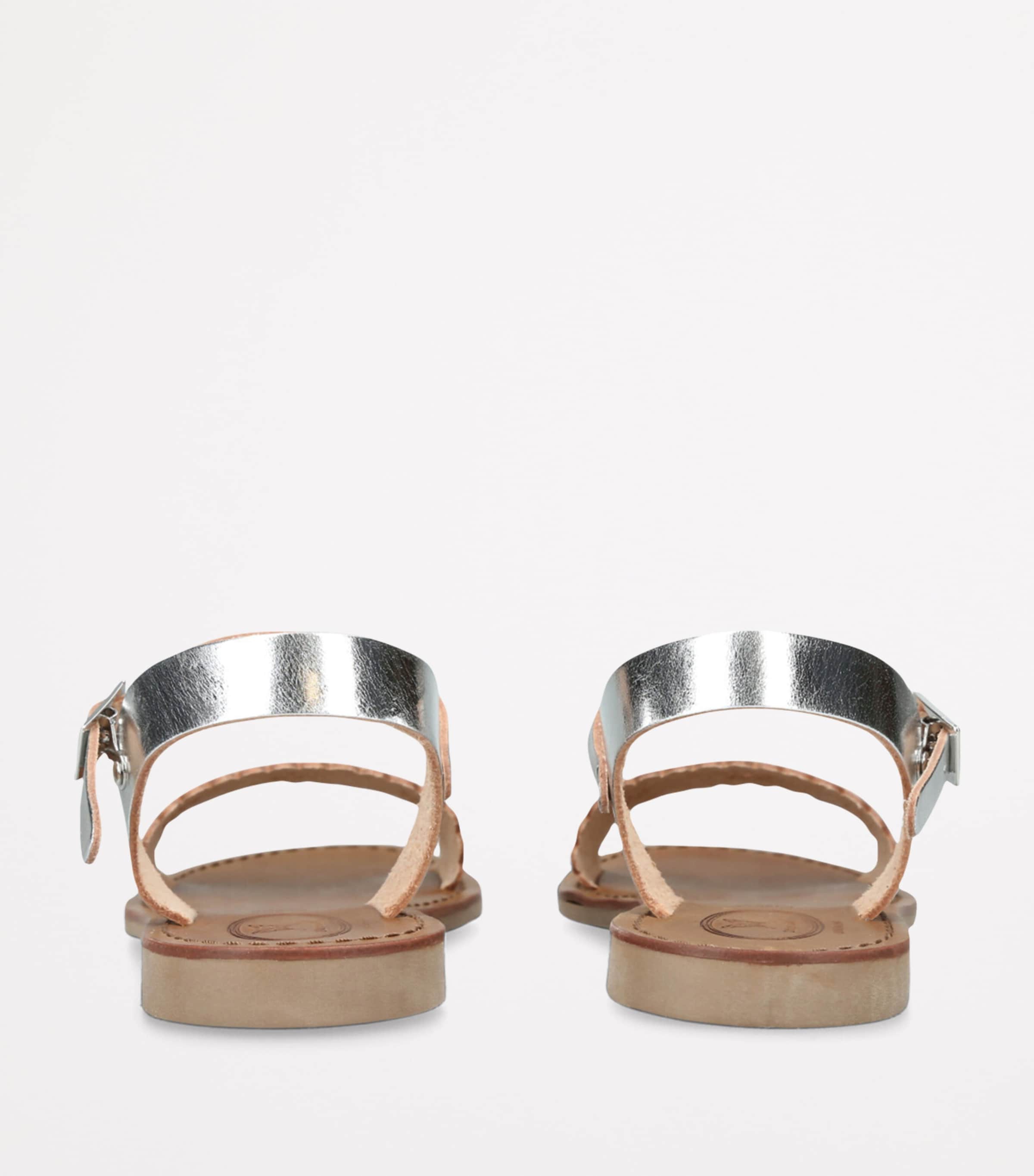 papouelli Leather Anais Sandals Silver Image 2