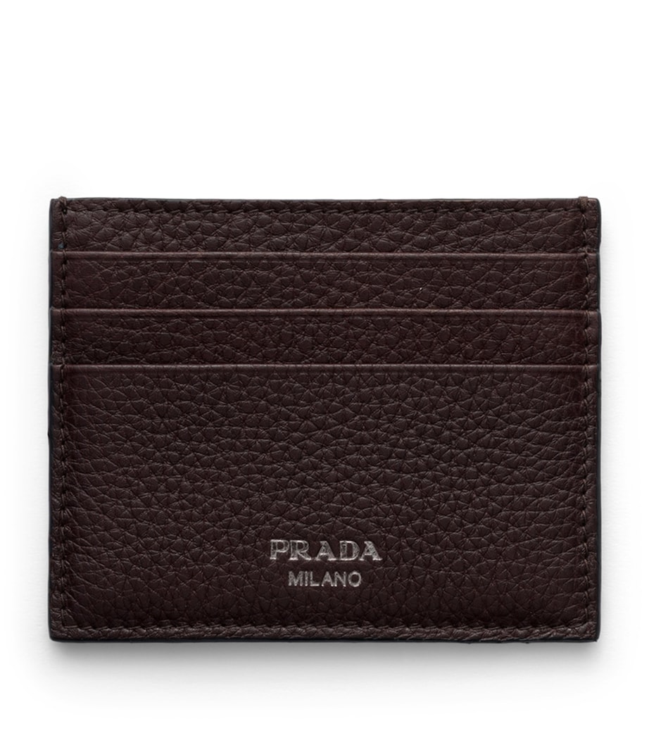 Prada Leather Card Holder Brown Image 1