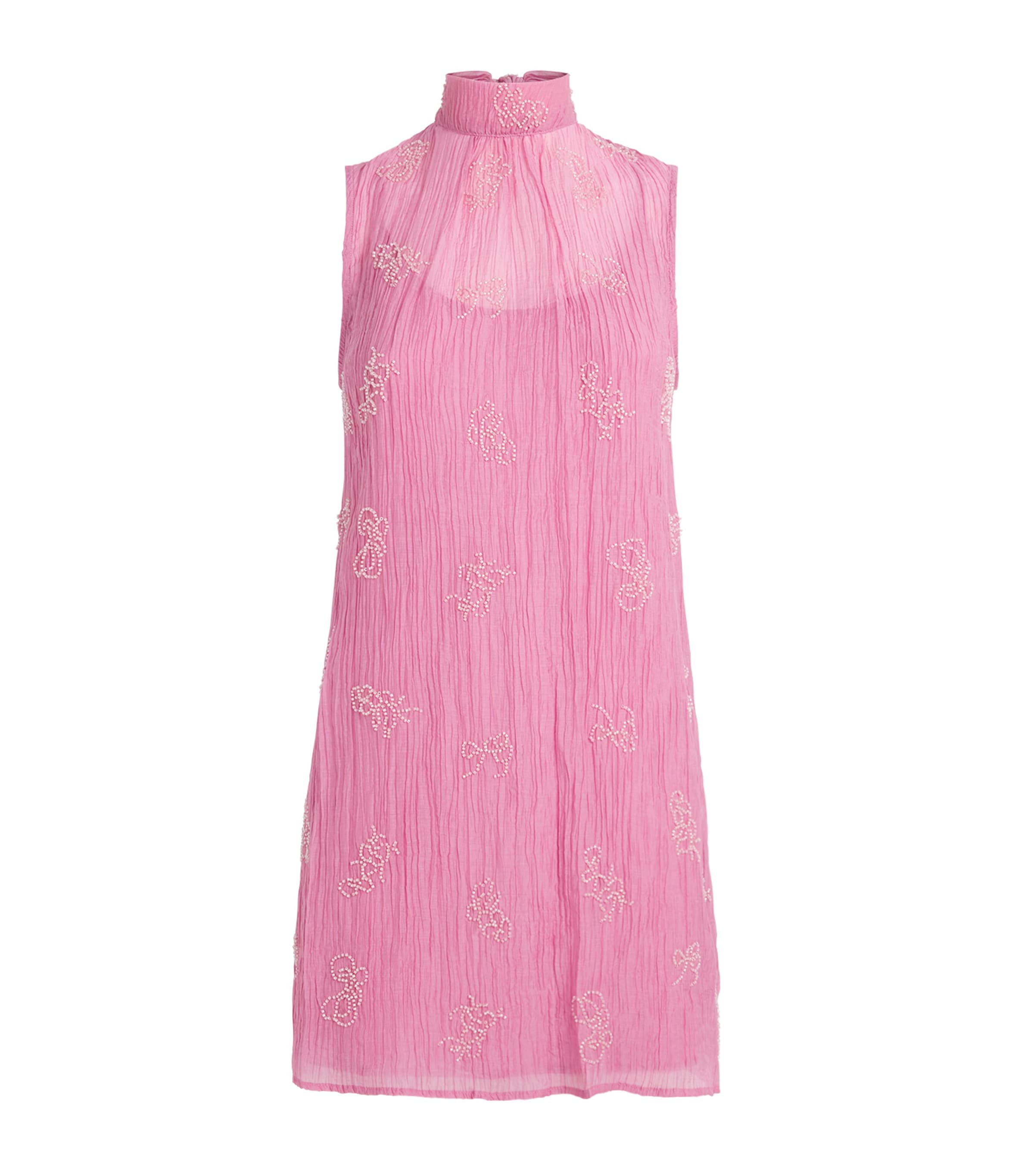 STAUD Womens Beaded Albee Mini Dress Flrt Flirt Image 1