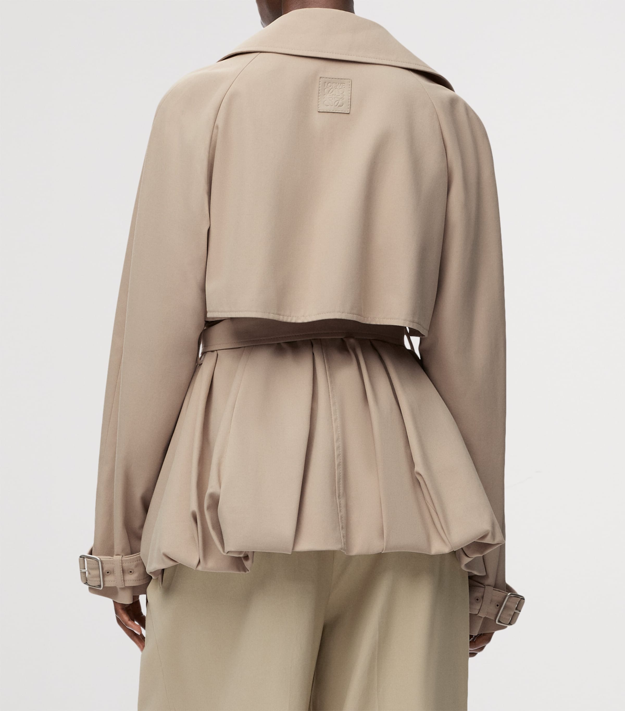 LOEWE Beige Cotton Belted Short Trench Coat | Harrods UK