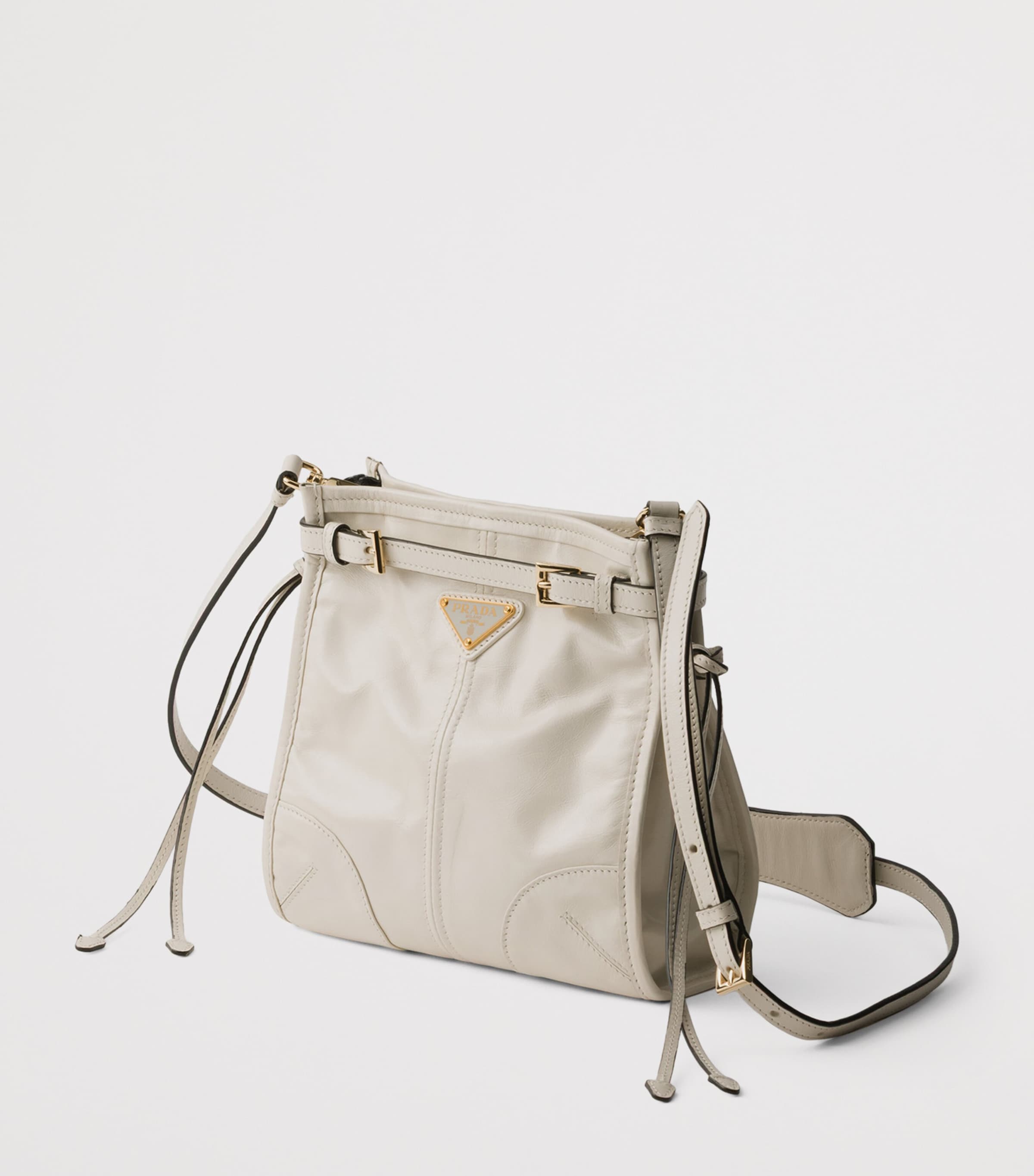 Prada Mini Leather Bonnie Shoulder Bag White Image 2