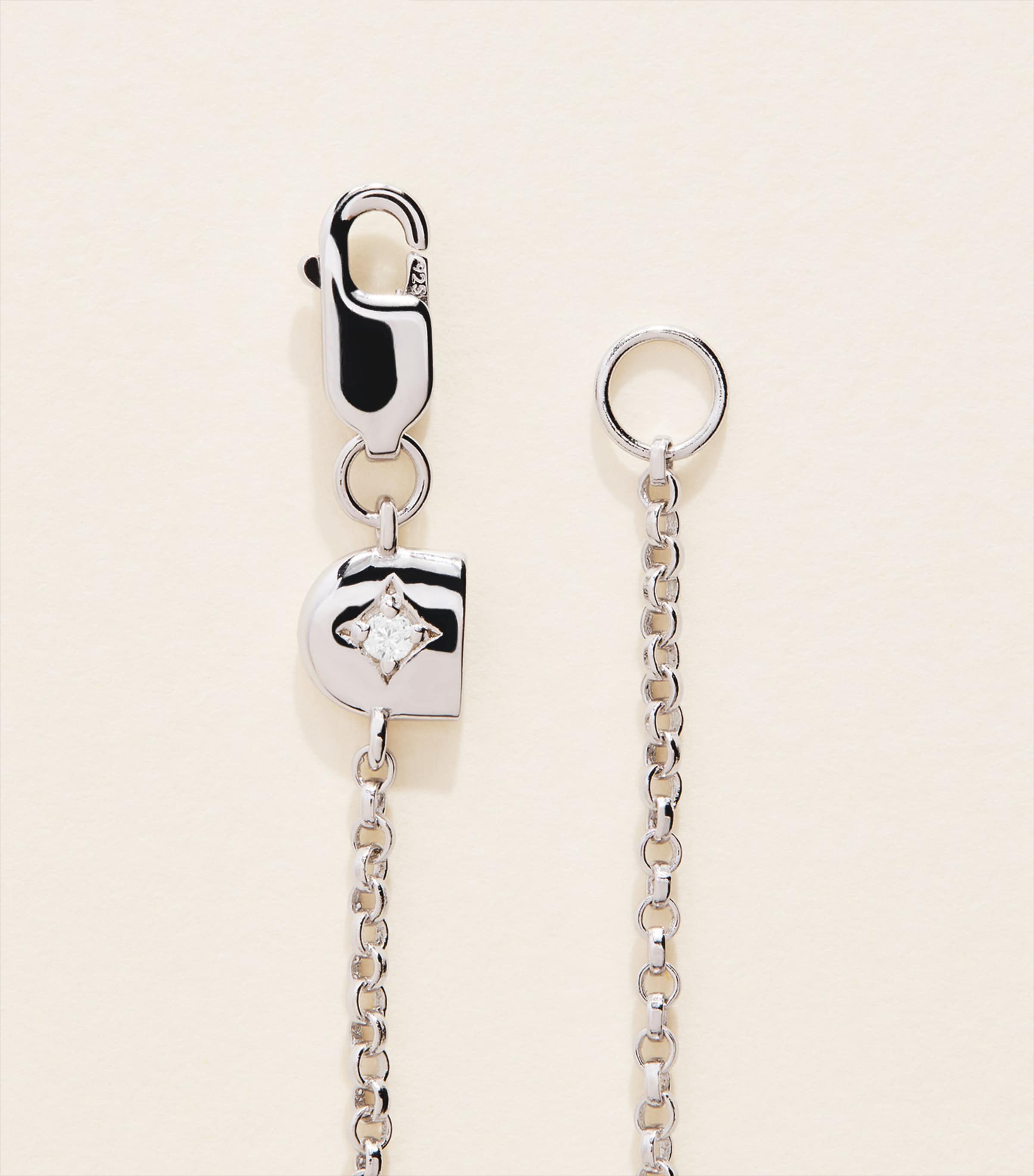 Astrid & Miyu Recycled Sterling Silver Heart Bracelet Silver Image 3
