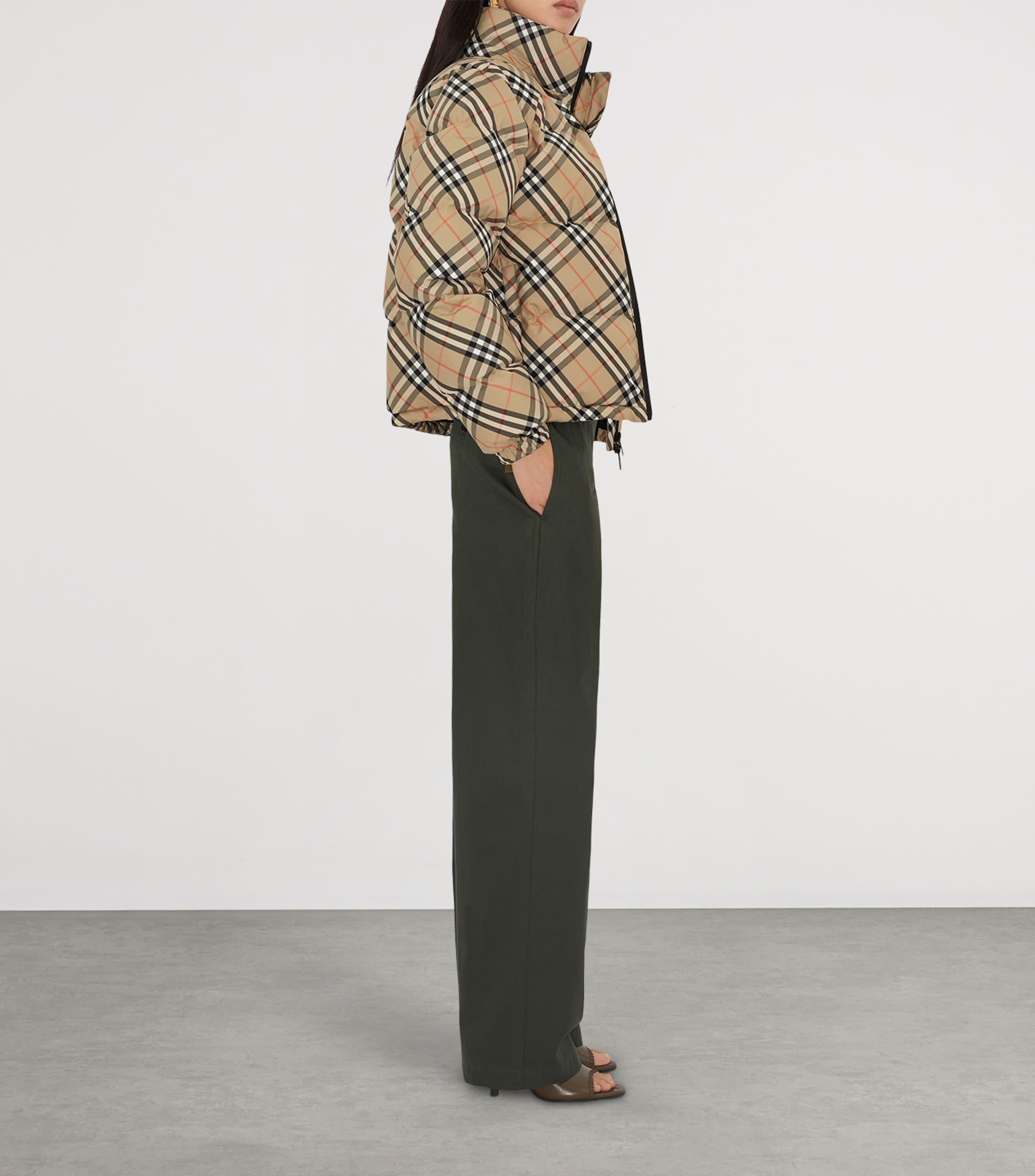 Burberry Womens Check Ambleside Puffer Jacket Sand Ip Check Image 3
