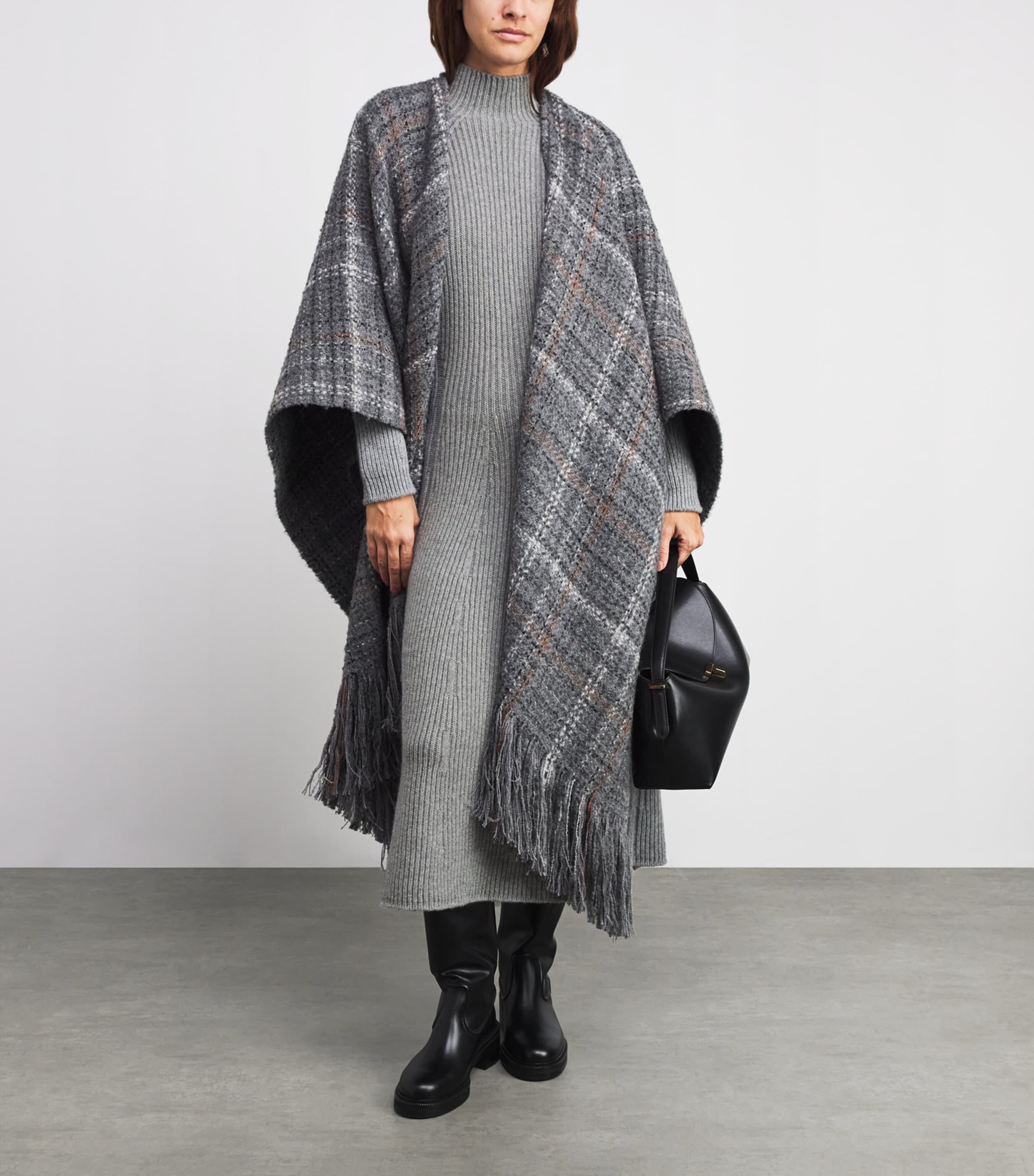 Cashmere-Blend Ribbed Midi Knitted Dress HA0308 LIGHT GREY Image 2