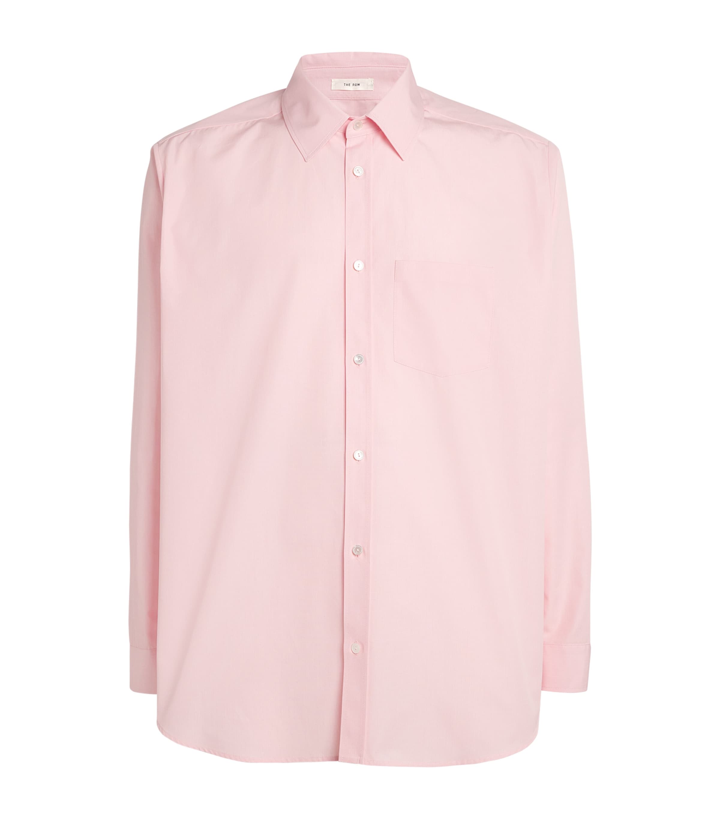 The Row Ezra Cotton Poplin Shirt In Pink