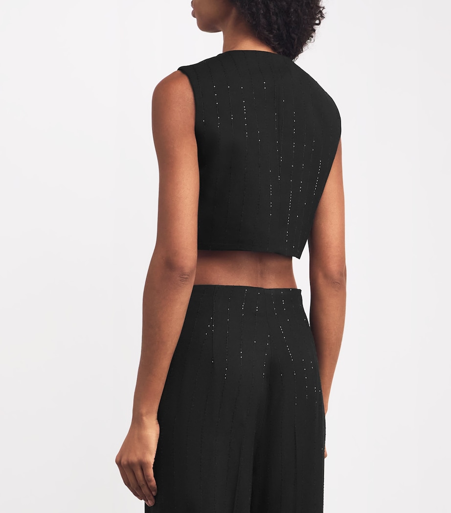 Sequin-Stripe Waistcoat BLACK Image 4