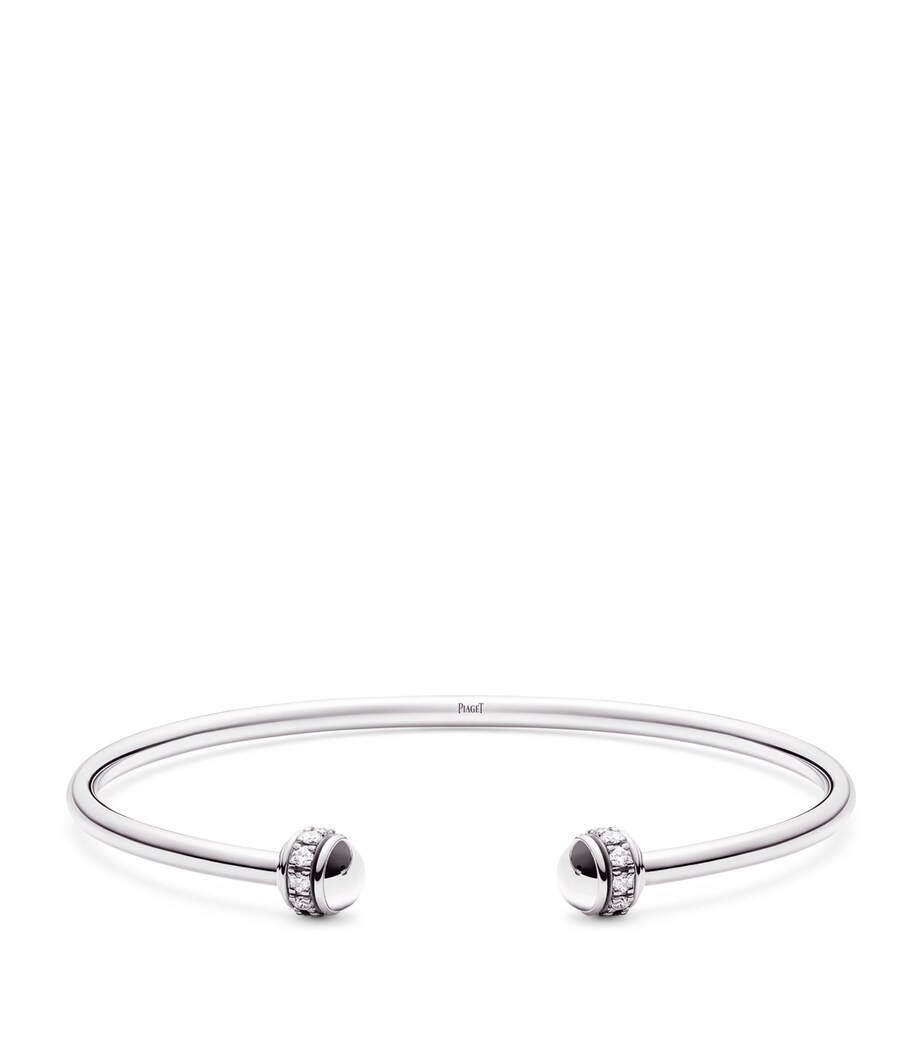 White Gold and Diamond Possession Open Bangle GOLD Image 1