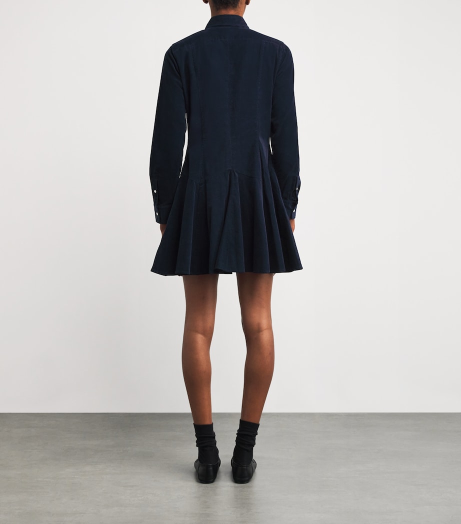 Cotton Corduroy Mini Shirt Dress NAVY Image 3