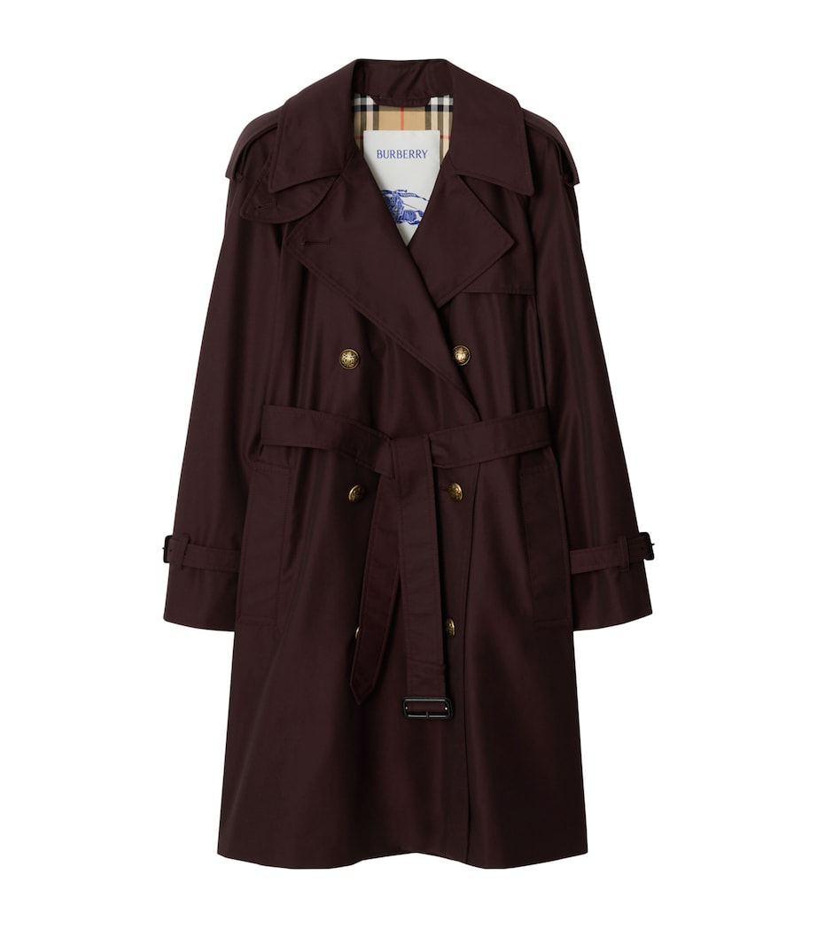 Mid-Length Castleford Trench Coat MAHOGANY RED Image 1