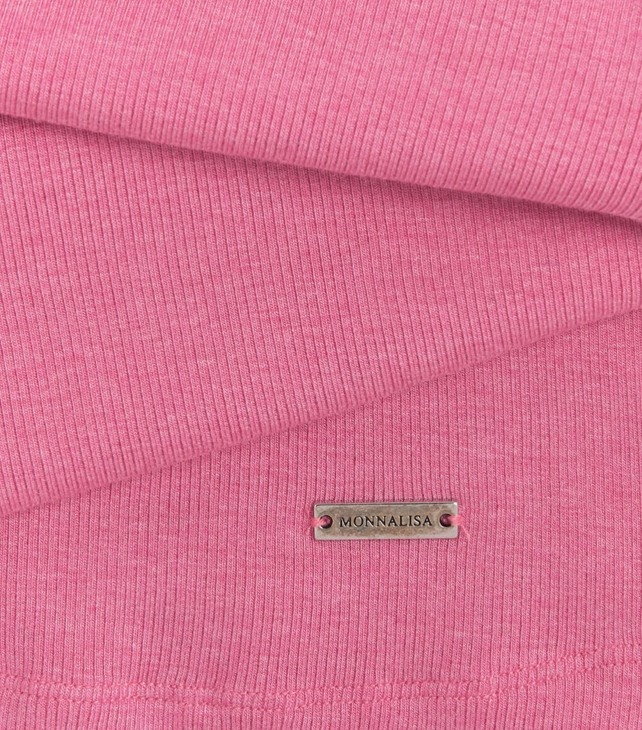 Monnalisa Ribbed Rollneck Top (2-12 Years) Rose Violet Image 3