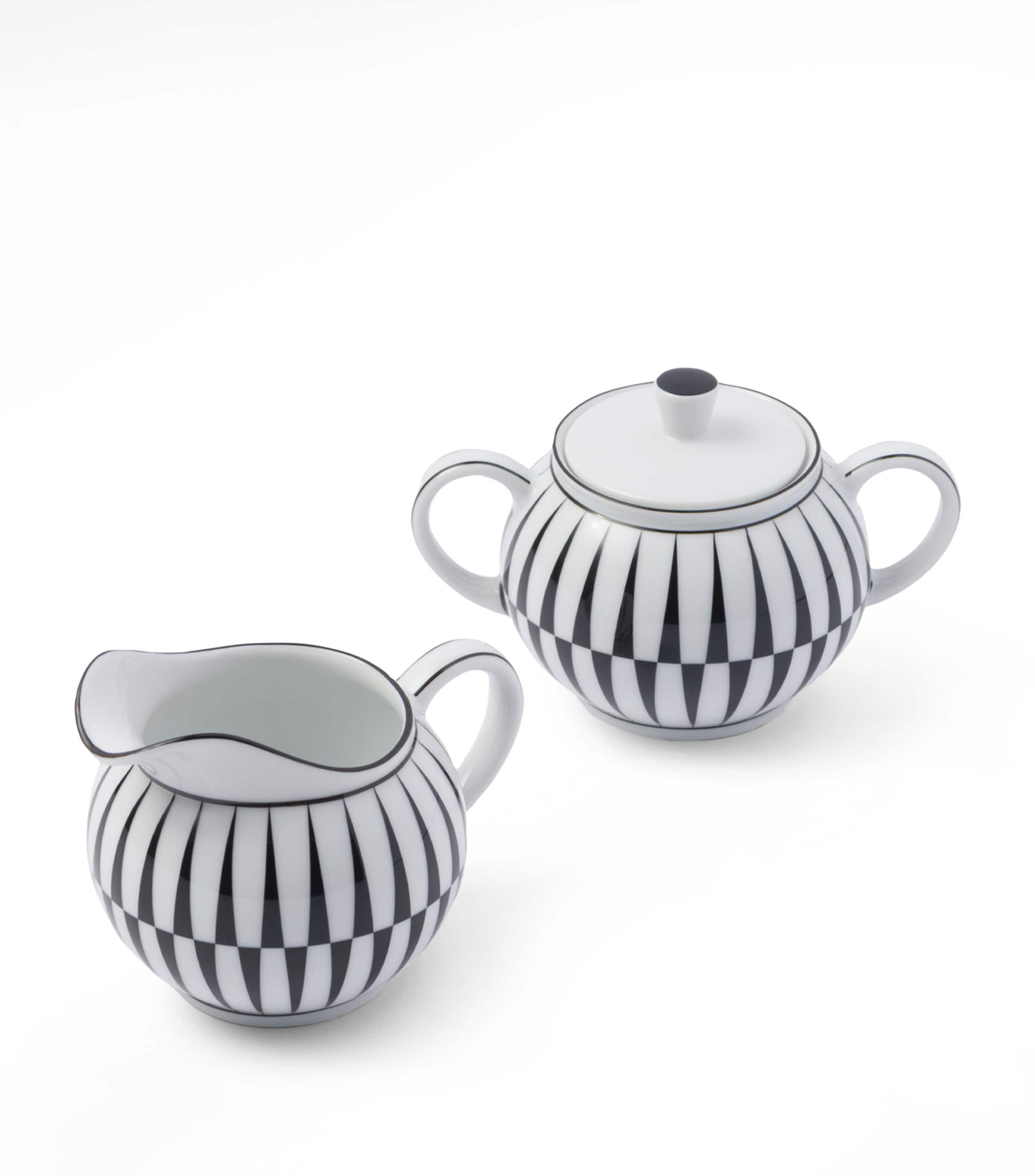 Stripes Creamer Jug and Sugar Pot Set F0E5W Image 3