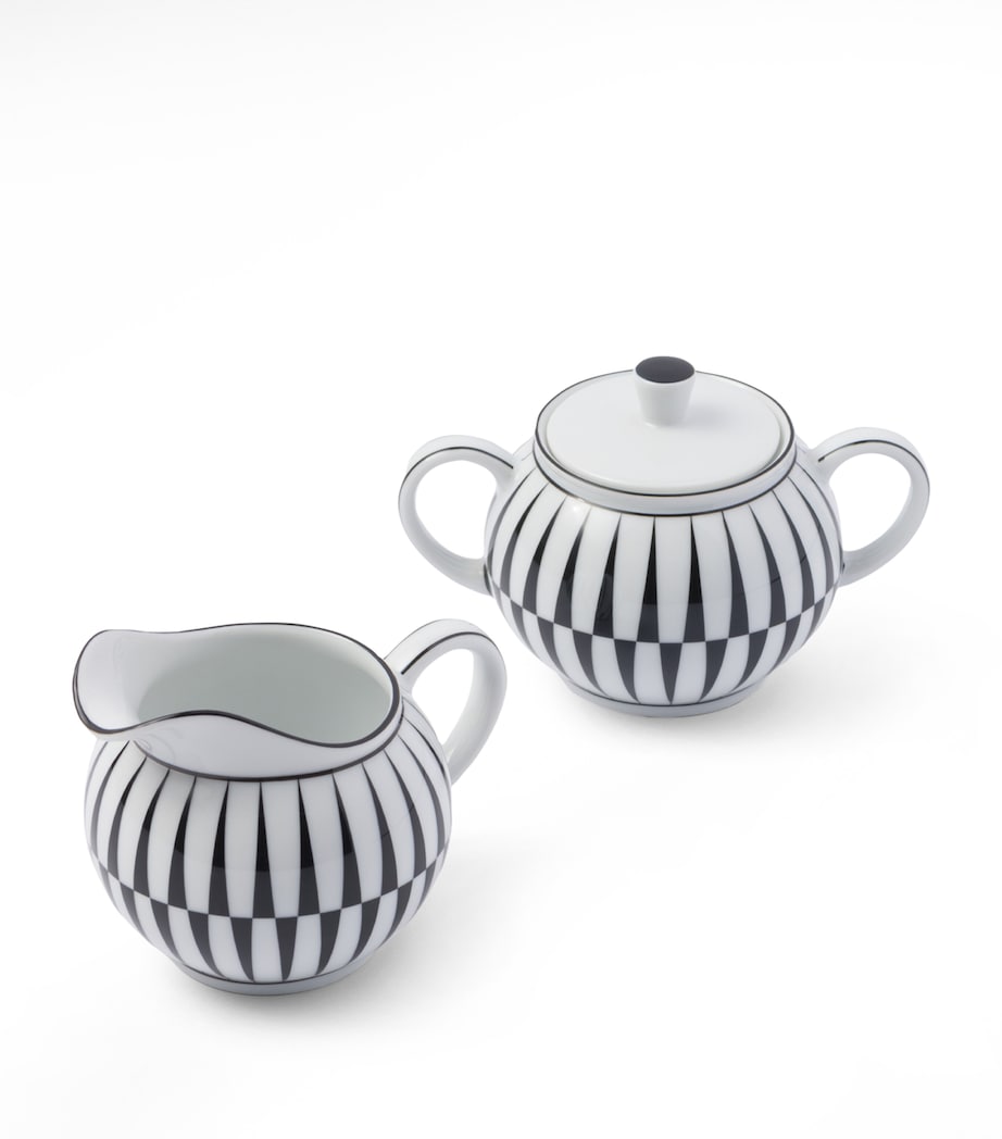 Stripes Creamer Jug and Sugar Pot Set F0E5W Image 3