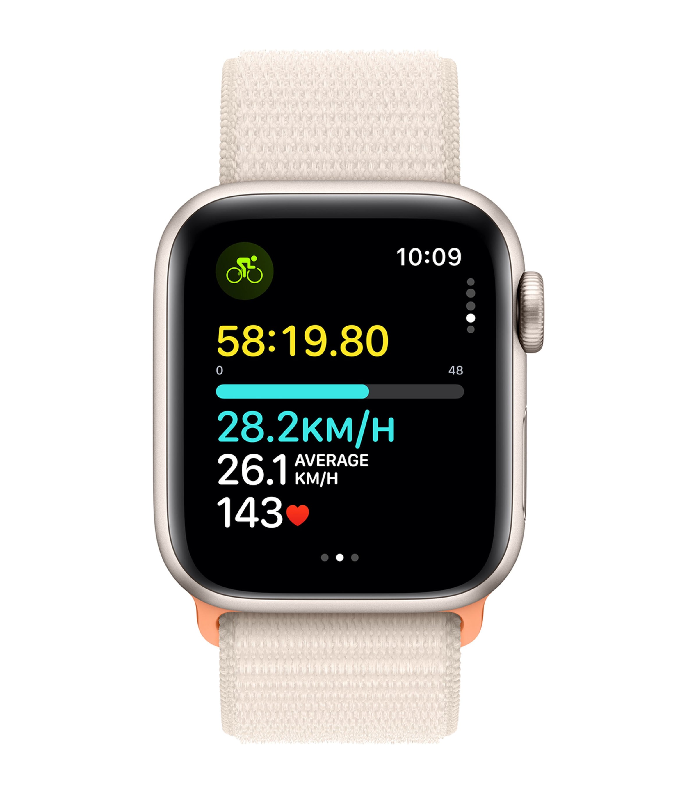 Apple Apple Watch SE 2023 – Starlight with Starlight Sport Loop, 40mm Starlight Image 3