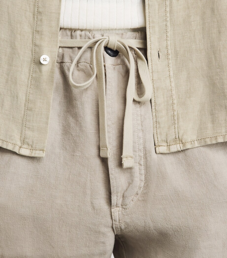 Citizens of Humanity Mens Linen Drawstring Straight Trousers Wheat Image 3