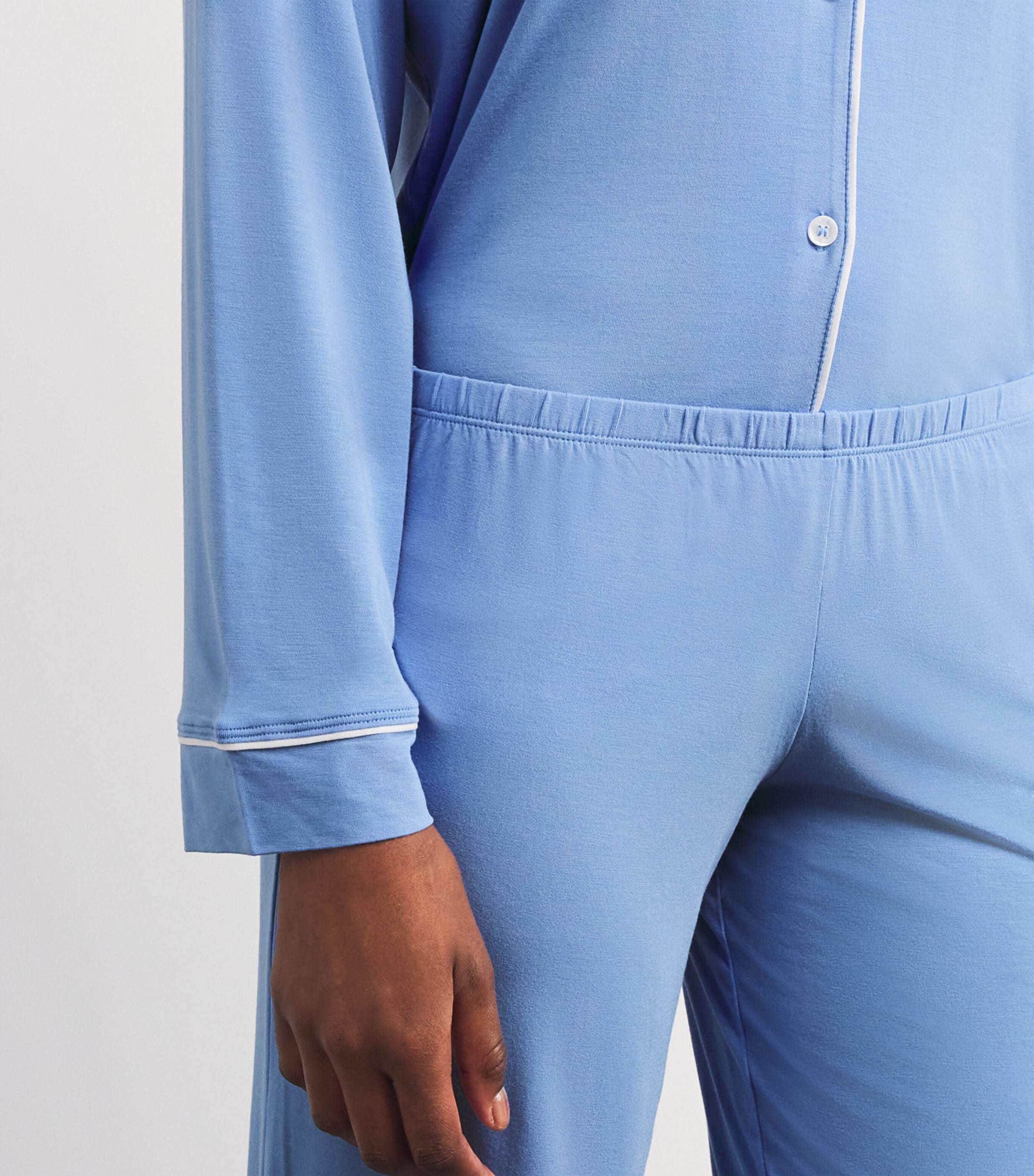 Stretch-Modal Gisele Pyjama Set CO/WH CORNFLOWR BLUE Image 6