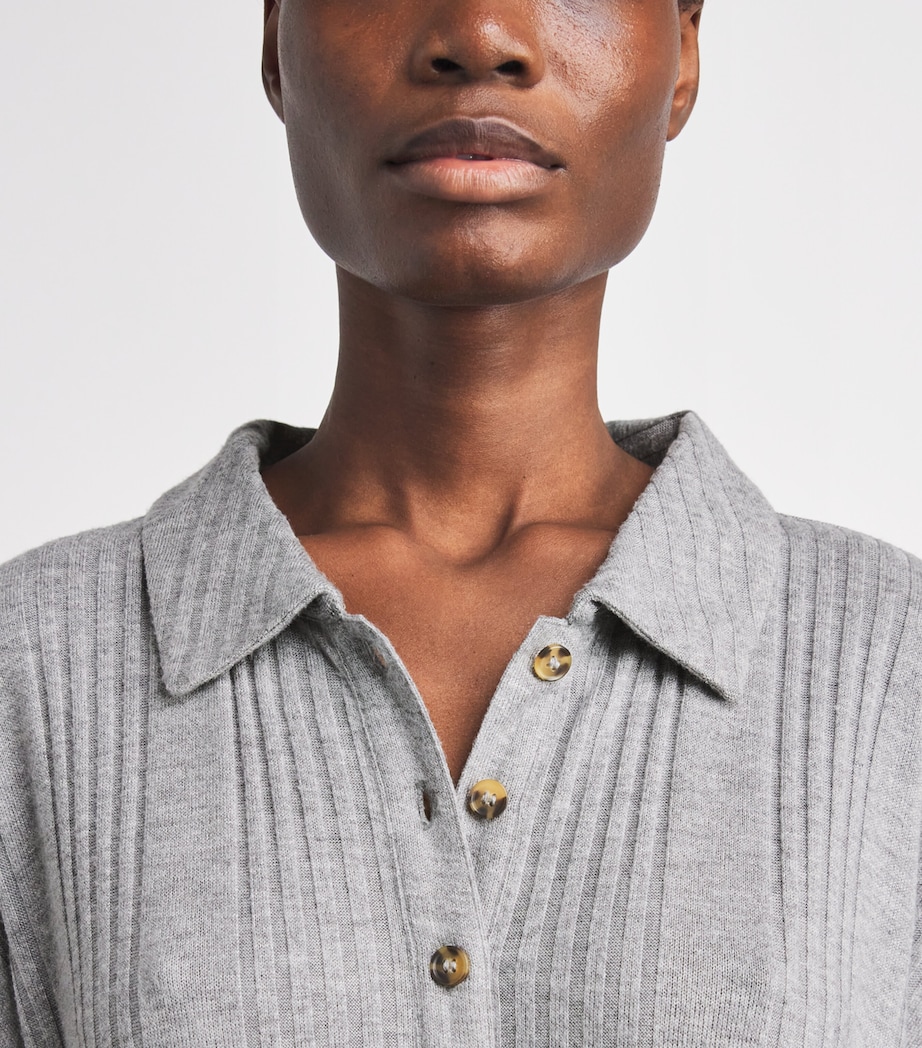 Eberjey Womens Ribbed Pyjama Top Dark Heather Grey Image 3