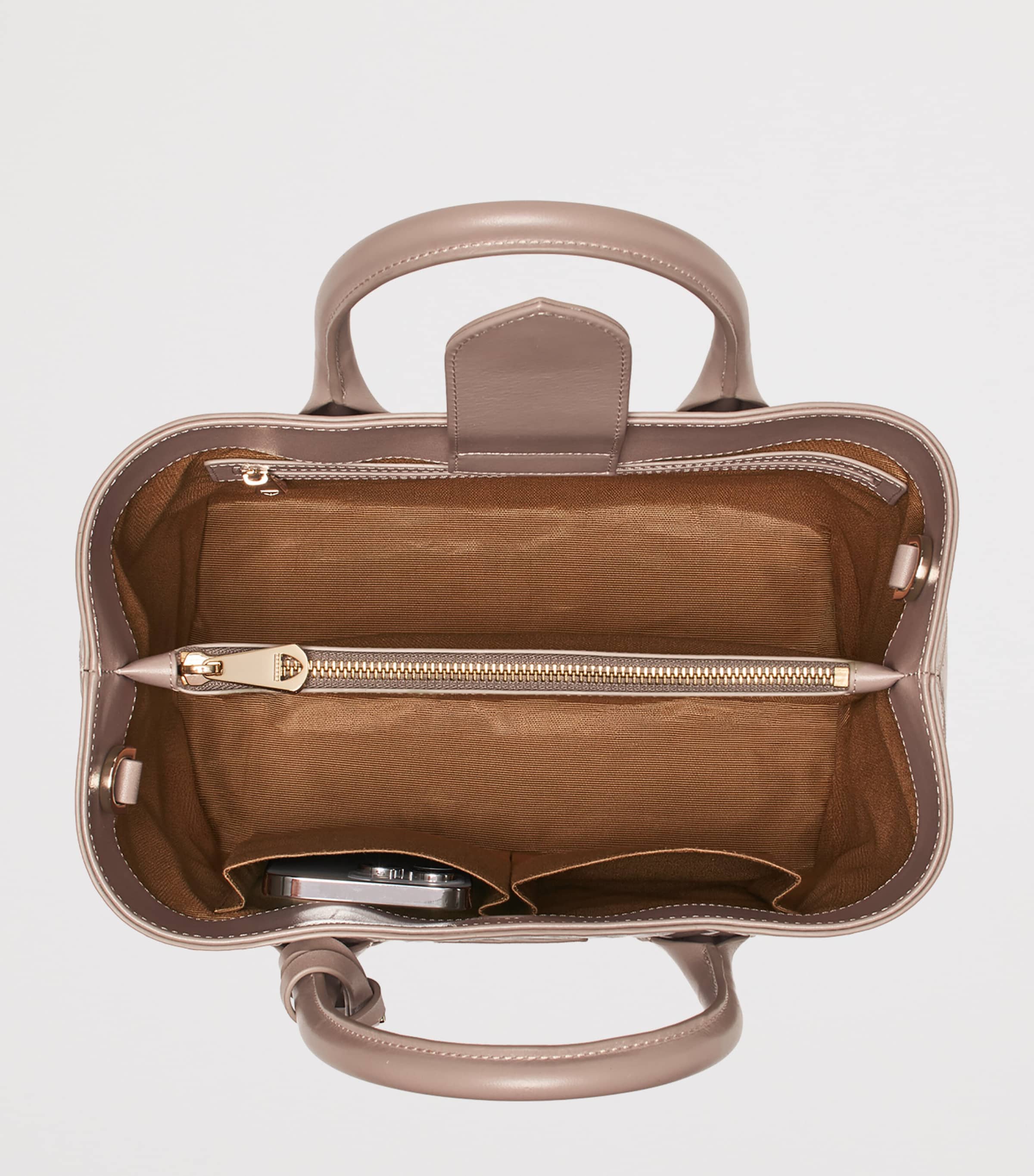 Aspinal Of London Midi Leather London Tote Bag Moleskin Image 7