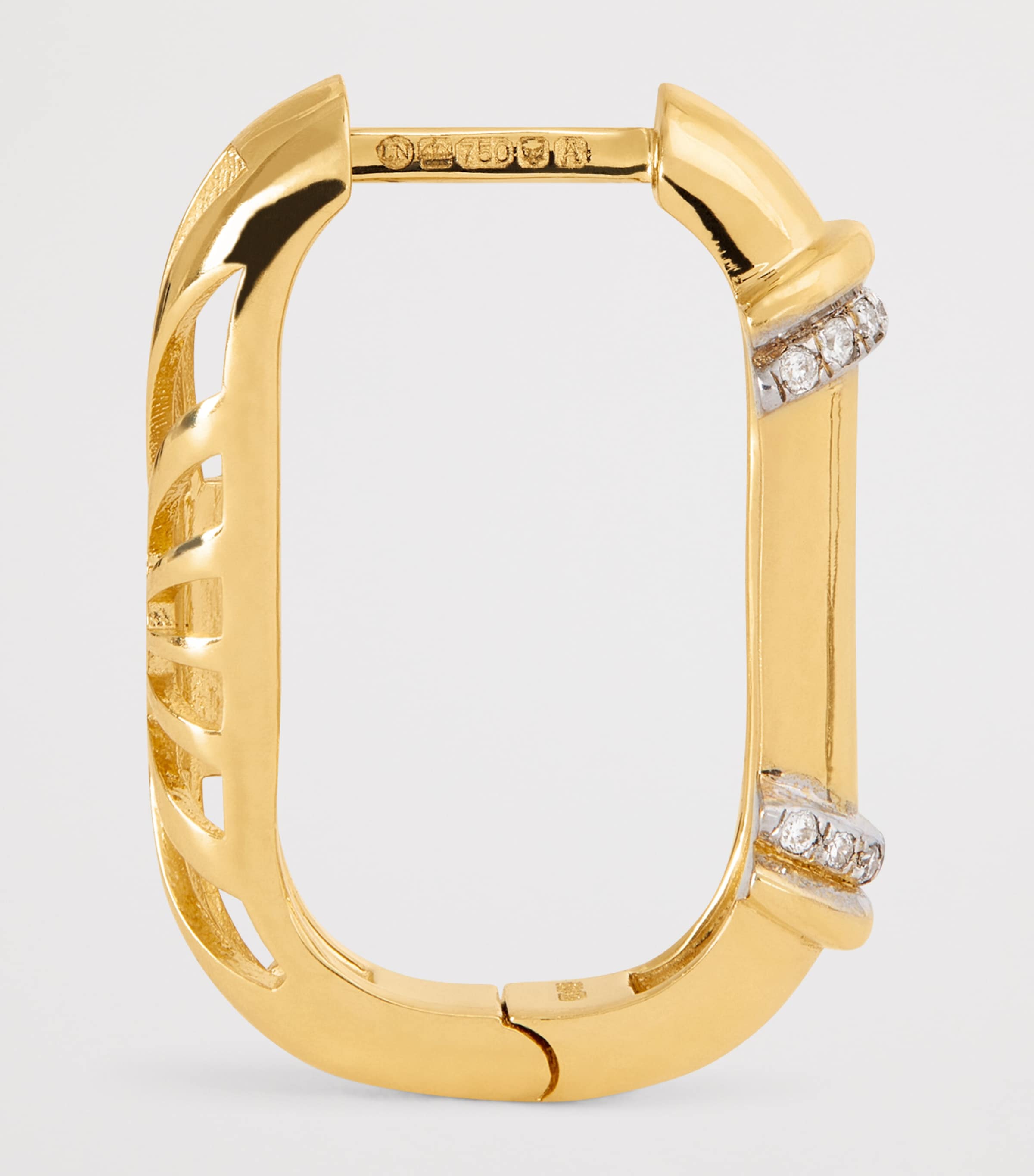 Yellow Gold and Diamond Lot N*93 Buoy Lock Earrings YELLOW GOLD Image 4