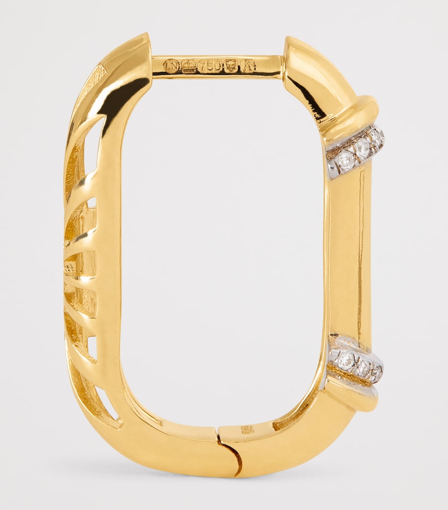 Yellow Gold and Diamond Lot N*93 Buoy Lock Earrings YELLOW GOLD Image 4