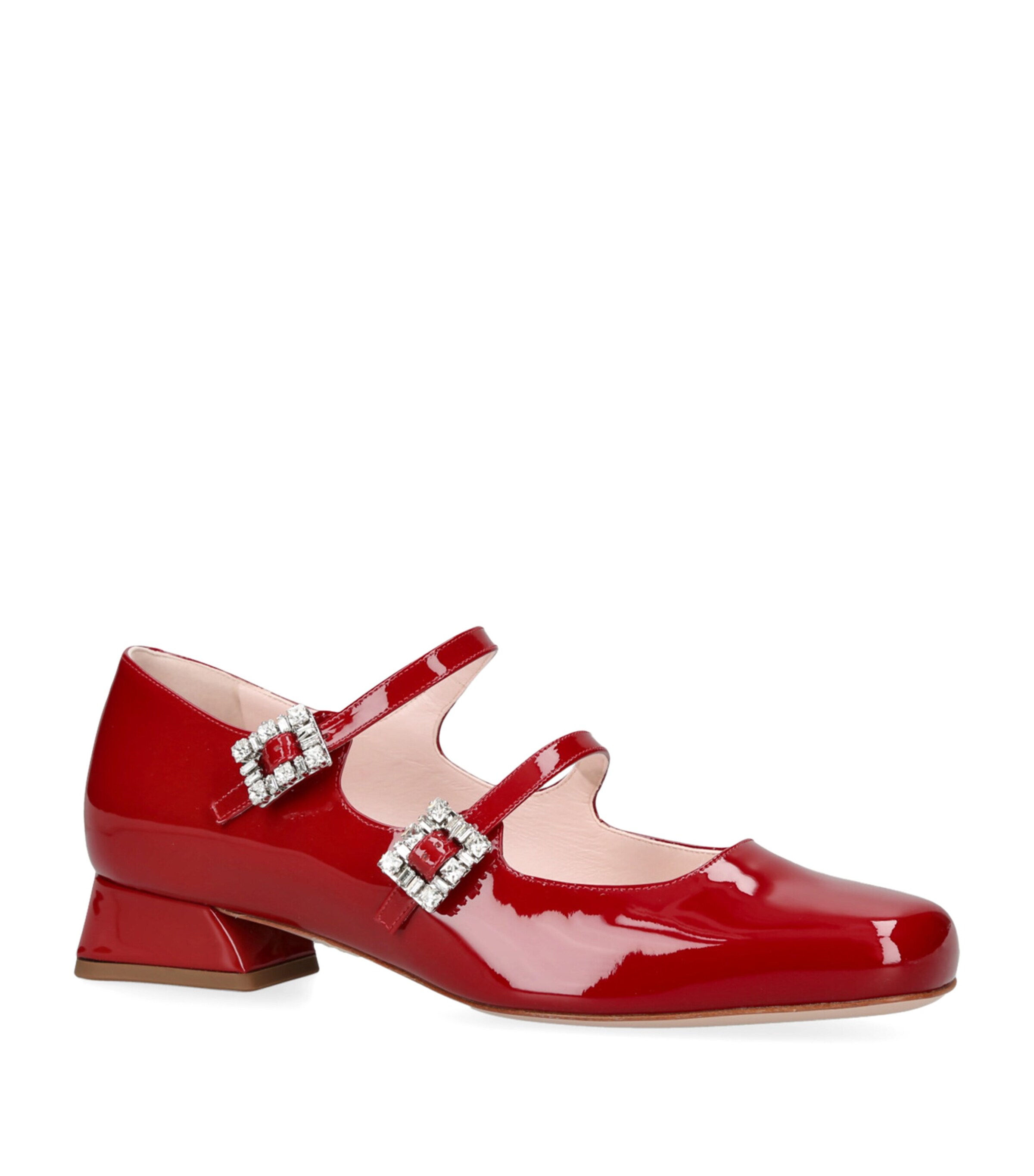 Roger Vivier Patent Leather Tres Viv Mary Janes 25 Red Image 3