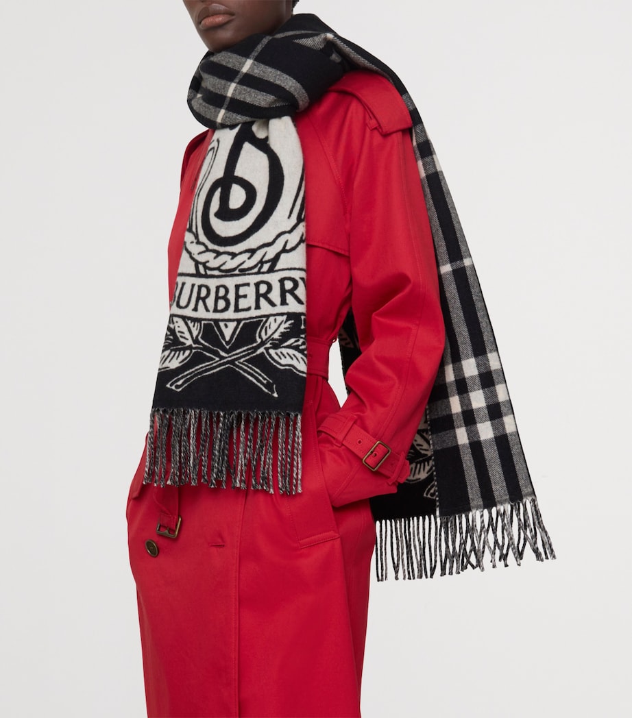 Cashmere Reversible Stormy Knight Scarf BLACK/CALICO Image 5