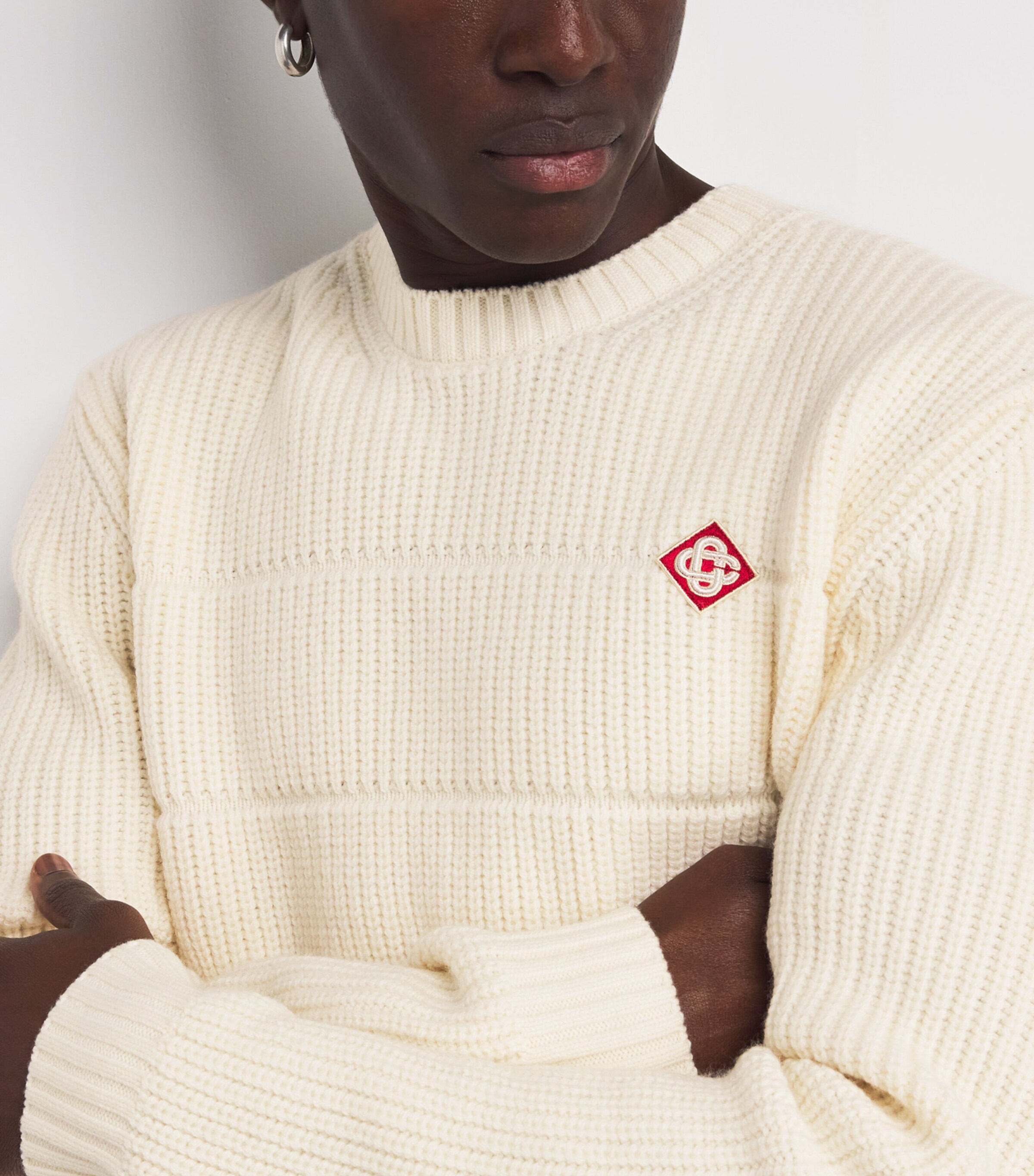Merino Wool Padded Sweater WHITE Image 6