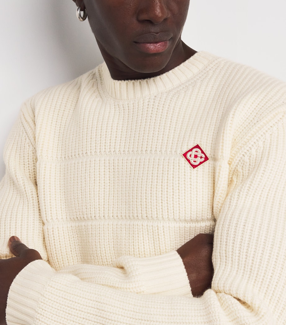 Merino Wool Padded Sweater WHITE Image 6