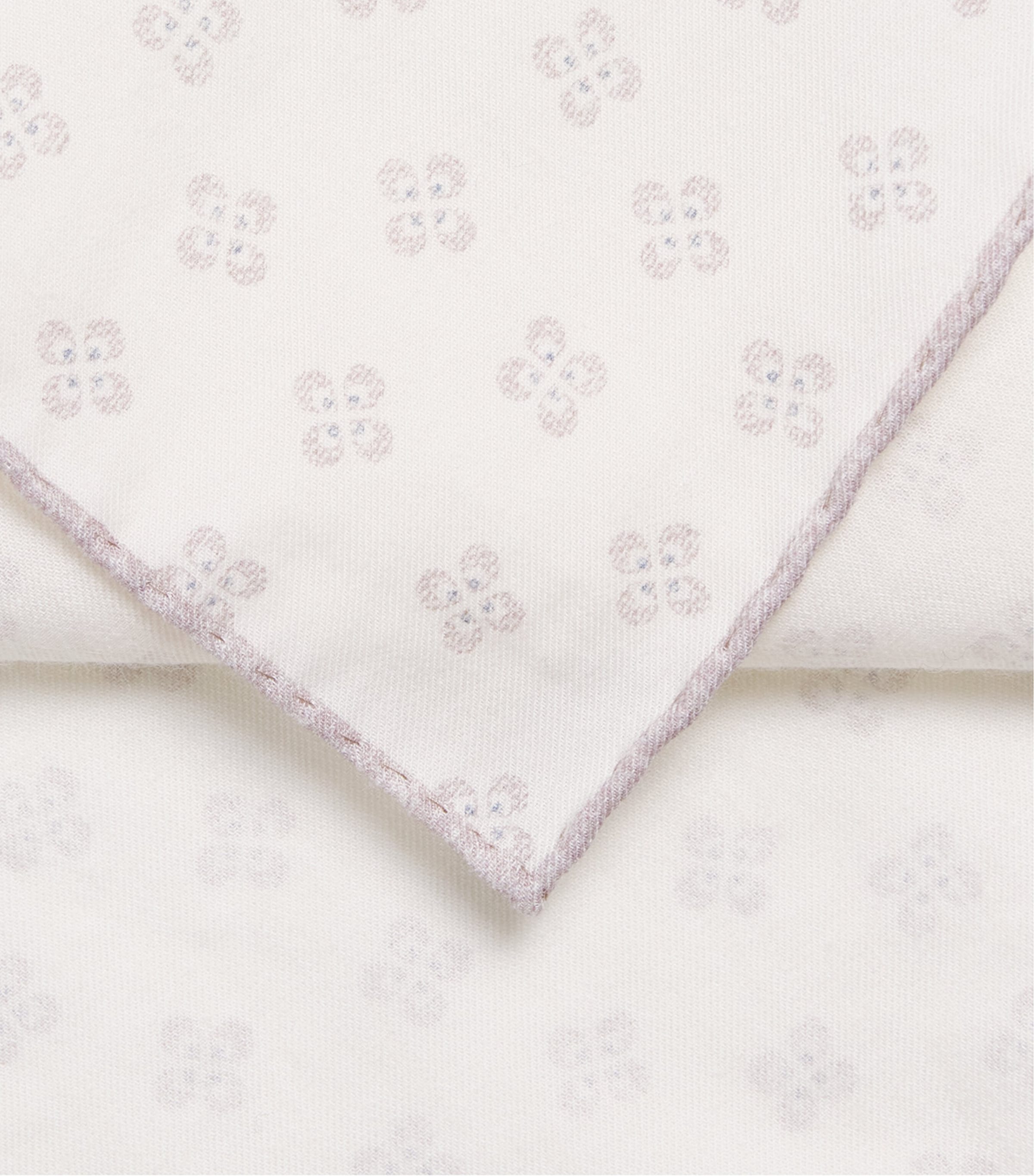 Eleventy Cotton-Wool Printed Pocket Square Avorio E Cipria Image 3