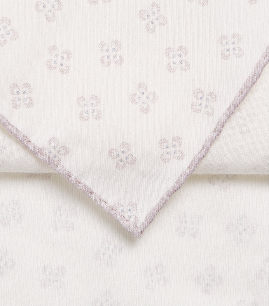 Eleventy Cotton-Wool Printed Pocket Square Avorio E Cipria Image 3