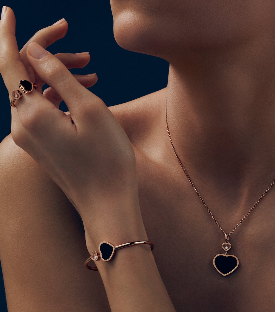 Rose Gold and Diamond Happy Hearts Bangle Image 5