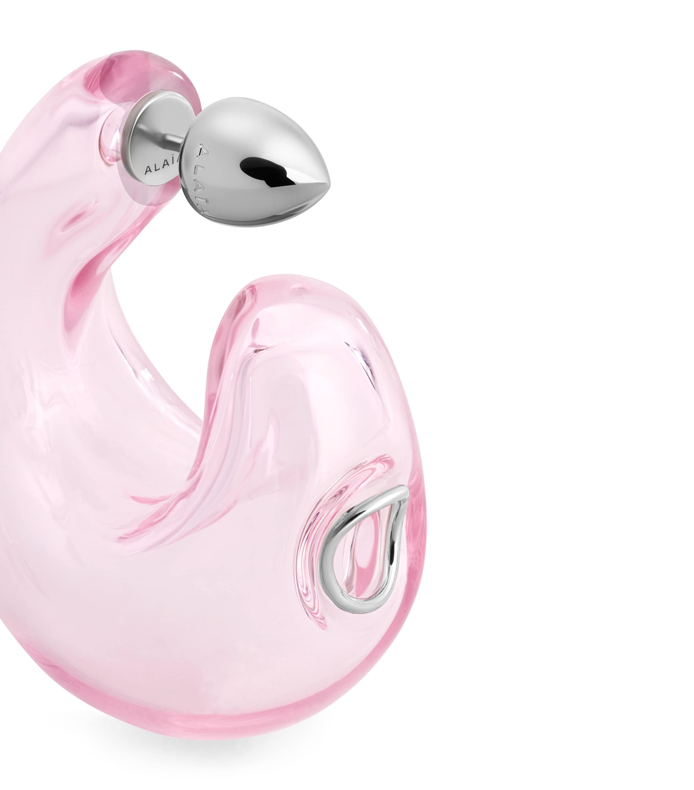 Alaïa Glass Bubble Hoop Earrings Rose Image 2