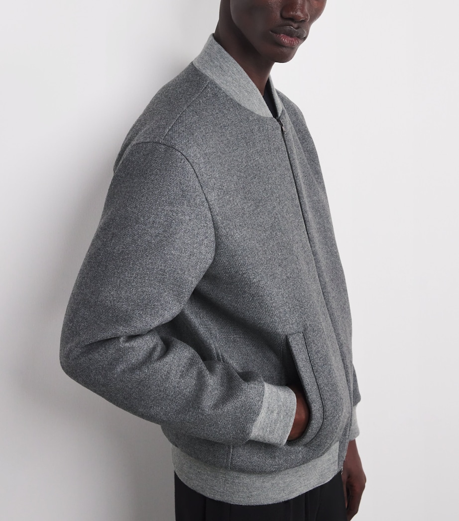 Wool-Blend Felt Bomber Jacket 9420 GREY Image 6