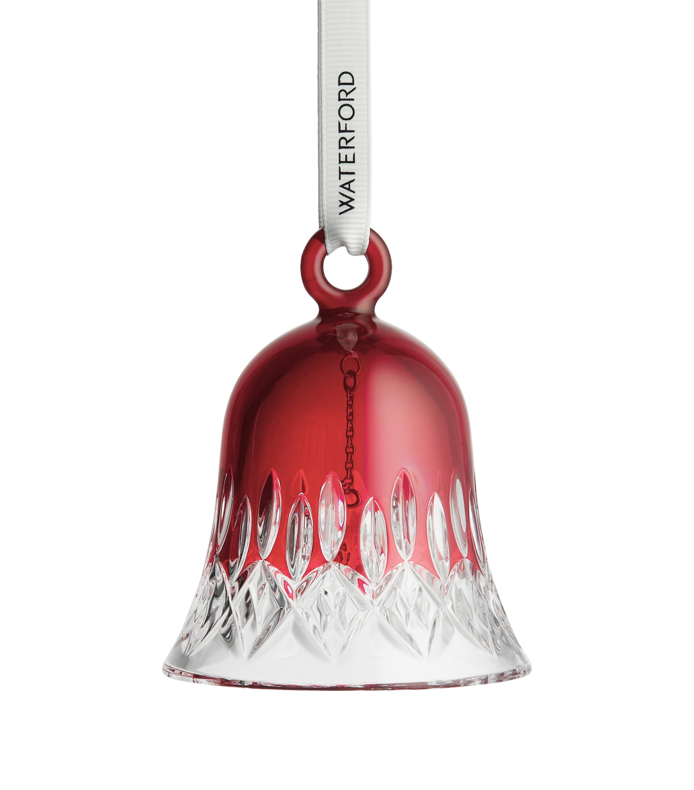 Waterford Crystal Lismore Bell Ornament In Red