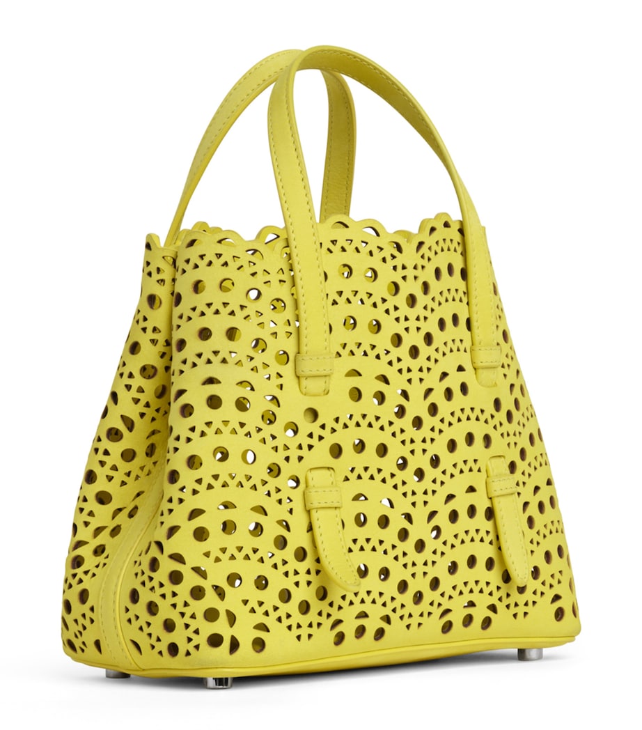Alaïa Nubuck Leather Le Mina Tote Bag Lemon Yellow Image 2