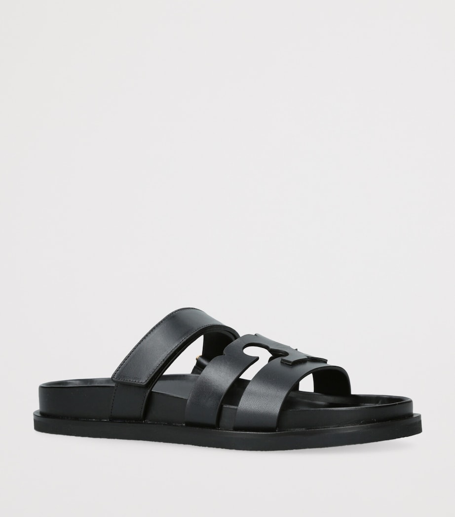 Leather Ines Sport Slides BLACK Image 3