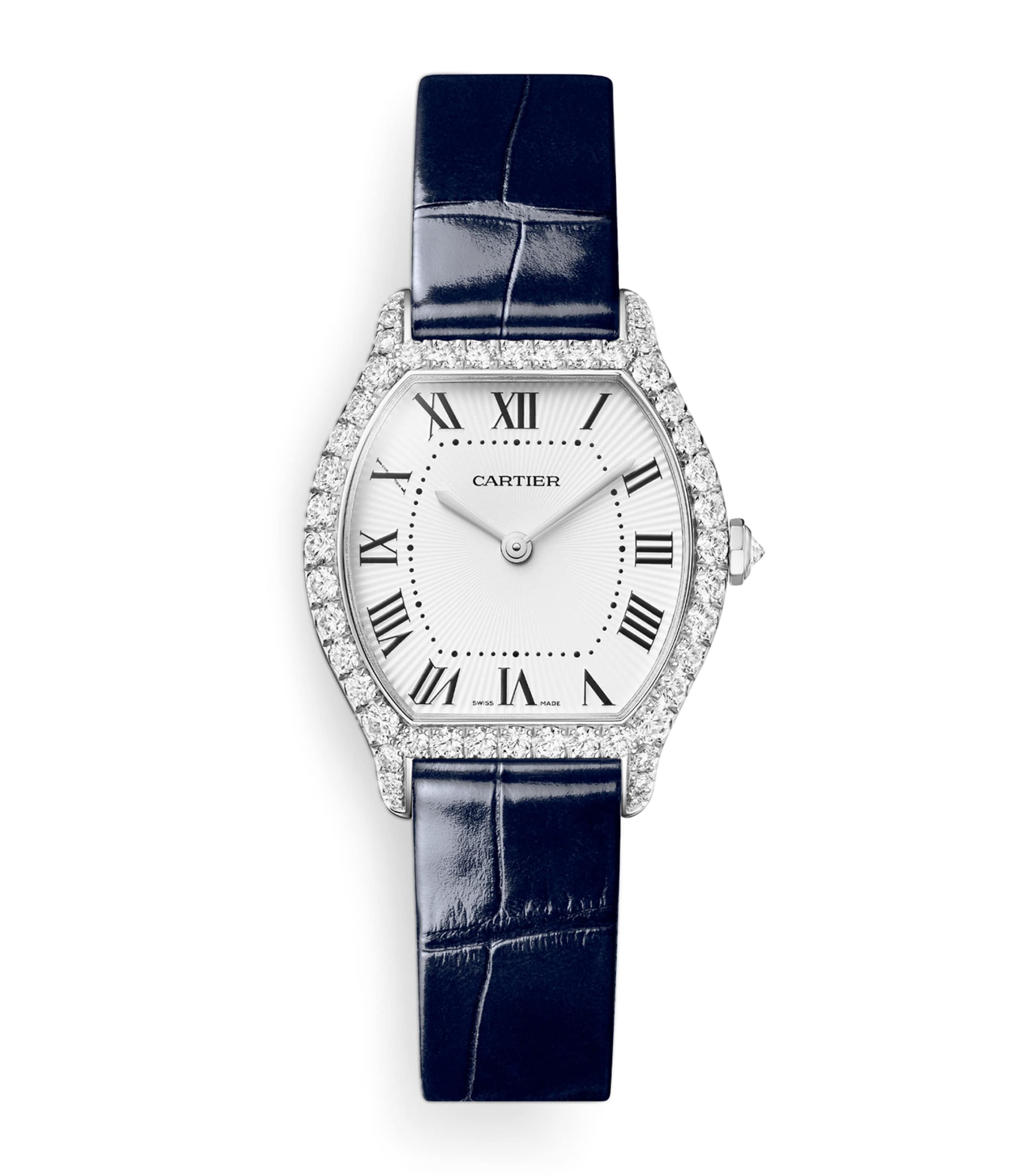 Cartier Small White Gold and Diamond Tortue Watch 26.7mm White Gold Image 1