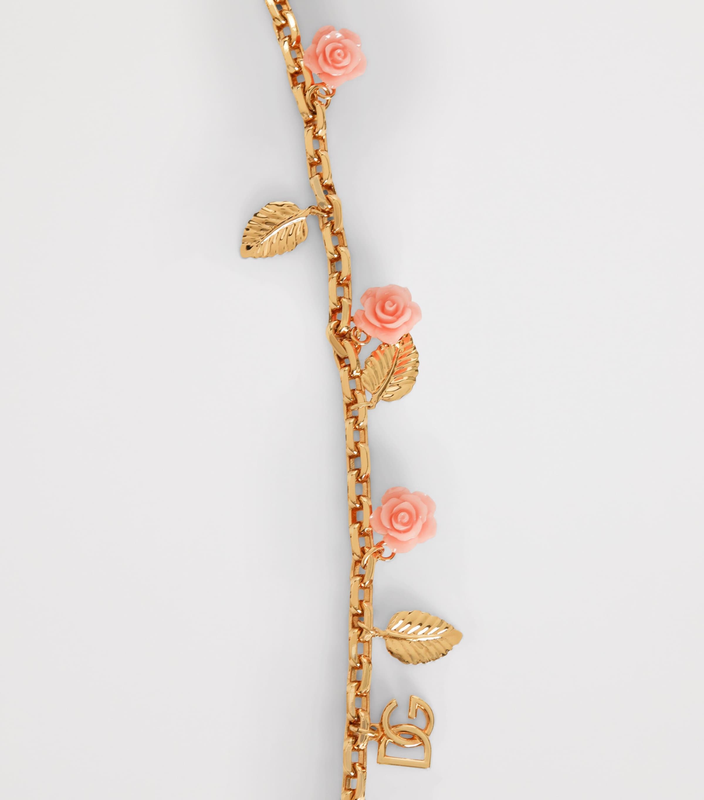 Dolce&Gabbana Floral Chain Bag Strap Ottone/rosa Image 3