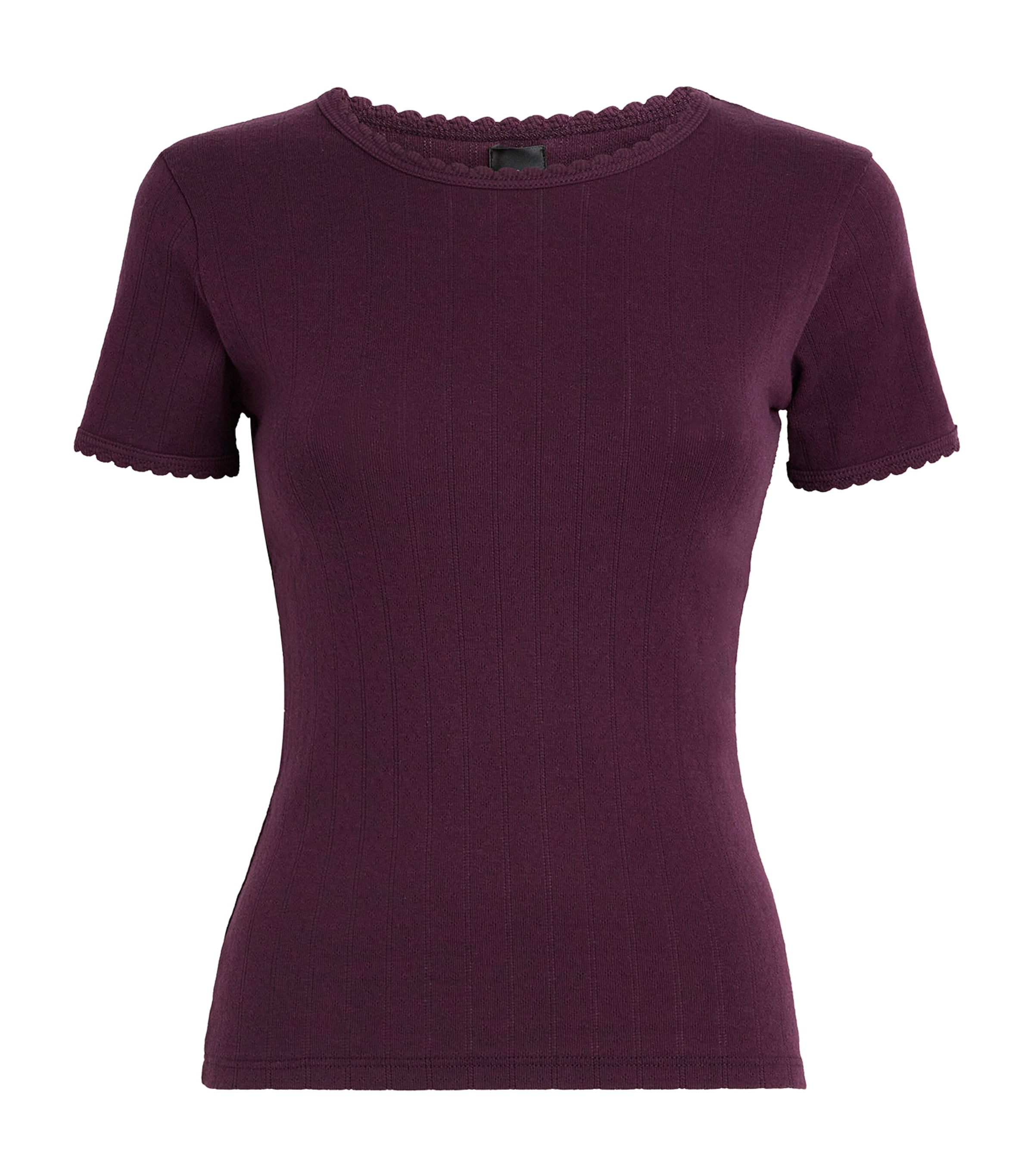 Leset Slim Fit Pointelle T-shirt In Purple