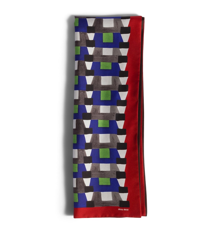 Miu Miu Silk Printed Scarf Image 1