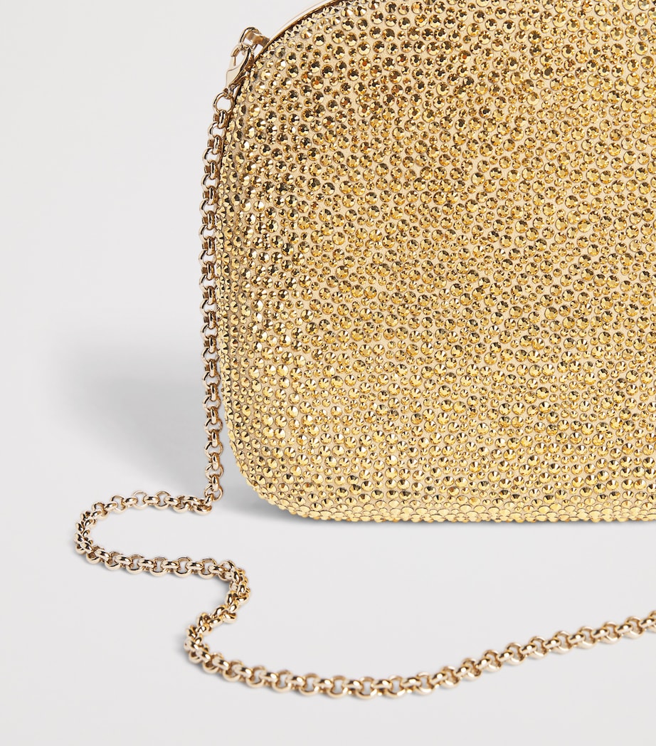 Carolina Herrera Crystal Vega Clutch Bag Gold Image 6