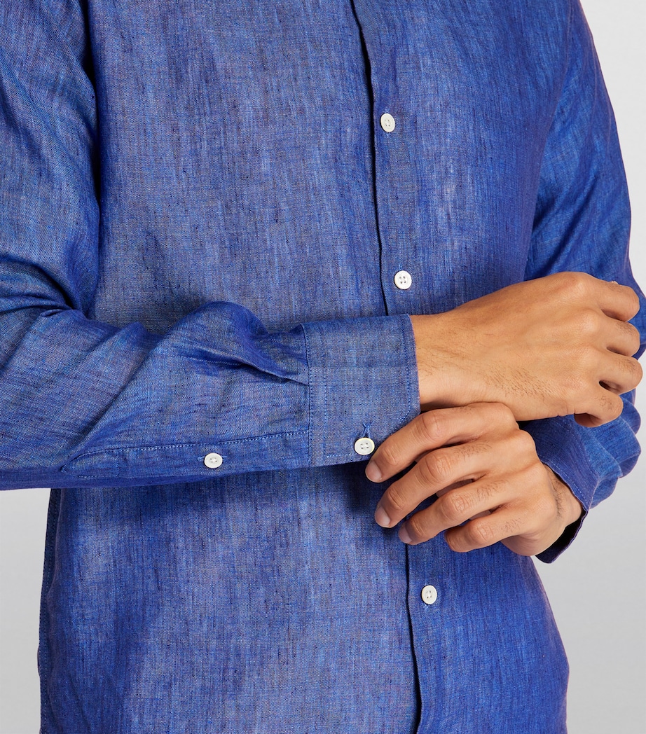 Linen Antonio Shirt NAVY Image 6
