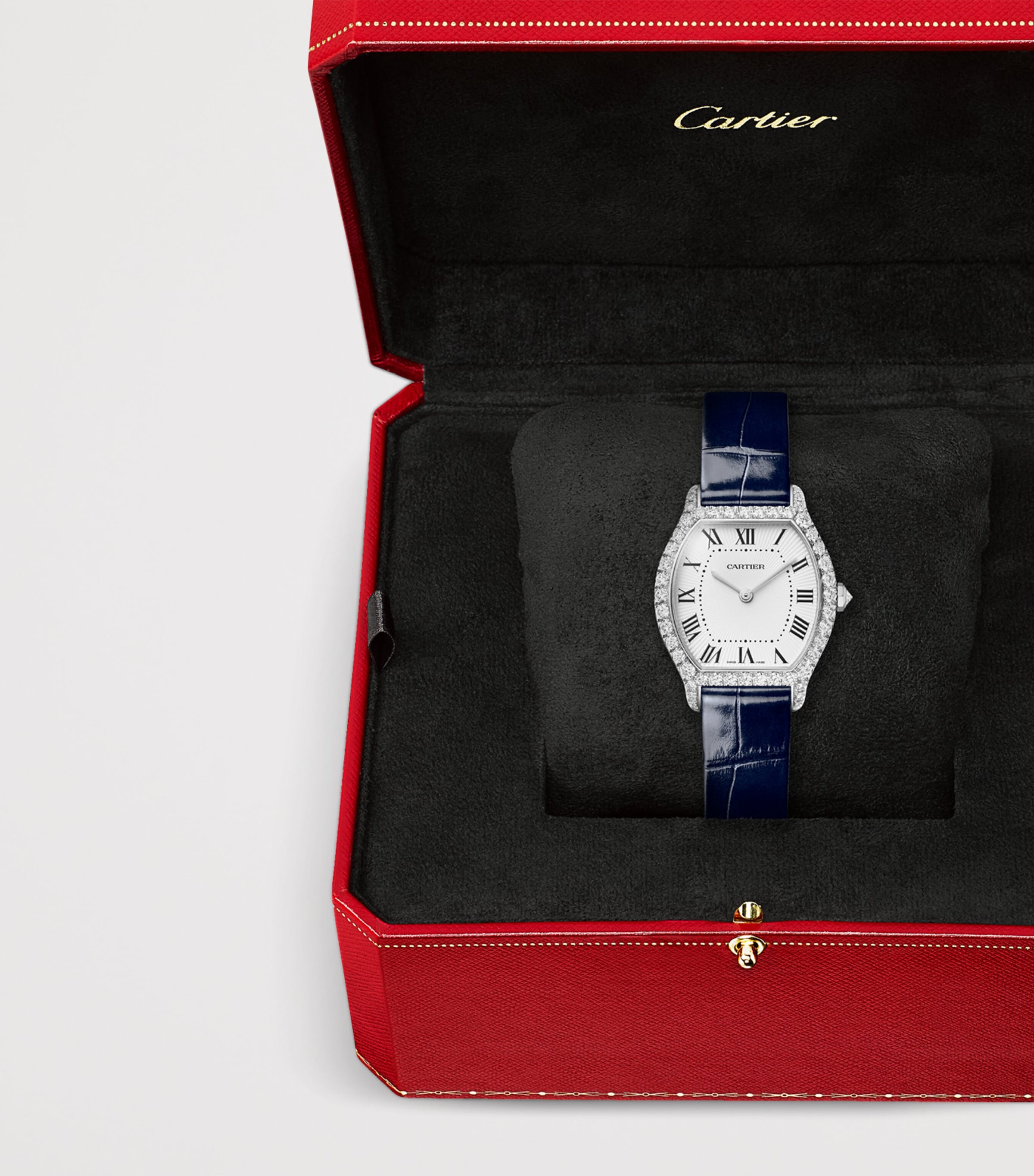 Cartier Small White Gold and Diamond Tortue Watch 26.7mm White Gold Image 3