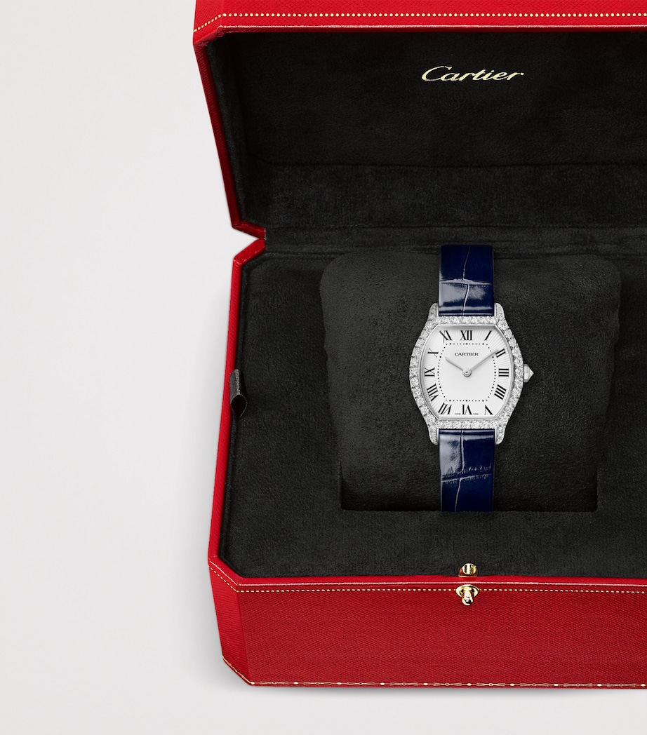 Cartier Small White Gold and Diamond Tortue Watch 26.7mm White Gold Image 3