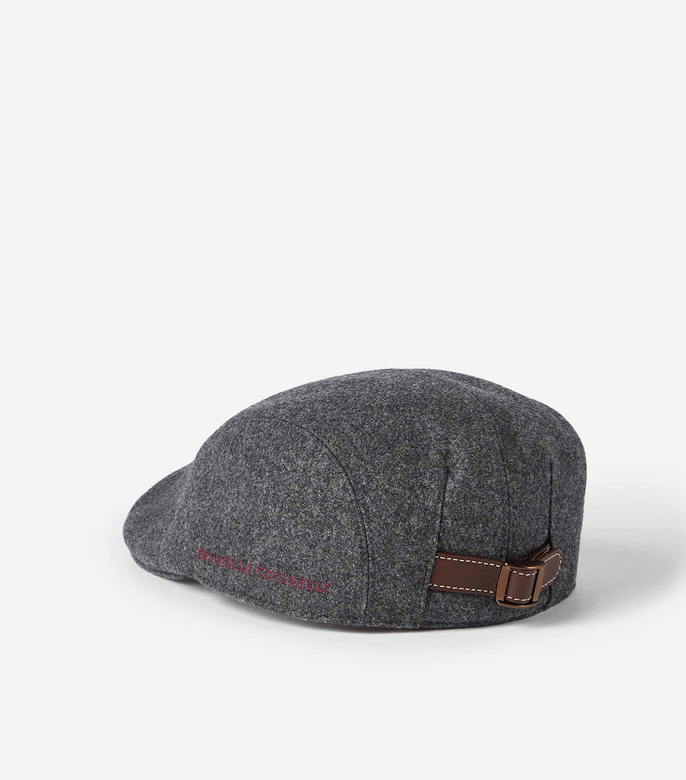 Brunello Cucinelli Virgin Wool Embroidered Flat Cap Image 2