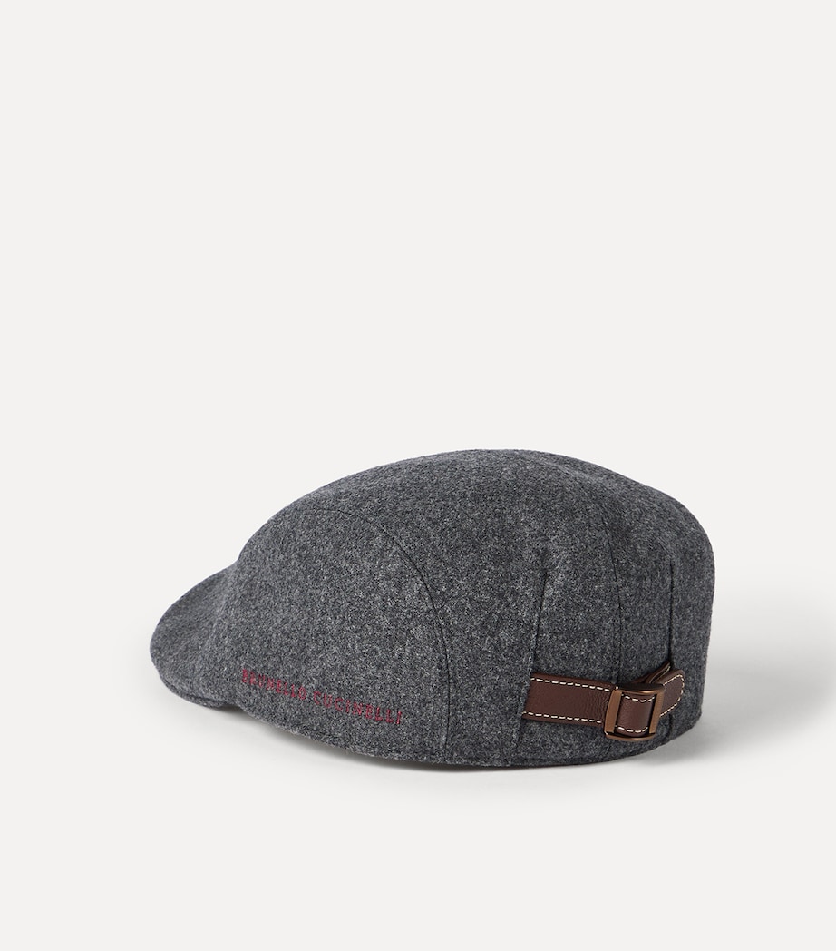 Brunello Cucinelli Virgin Wool Embroidered Flat Cap Image 2